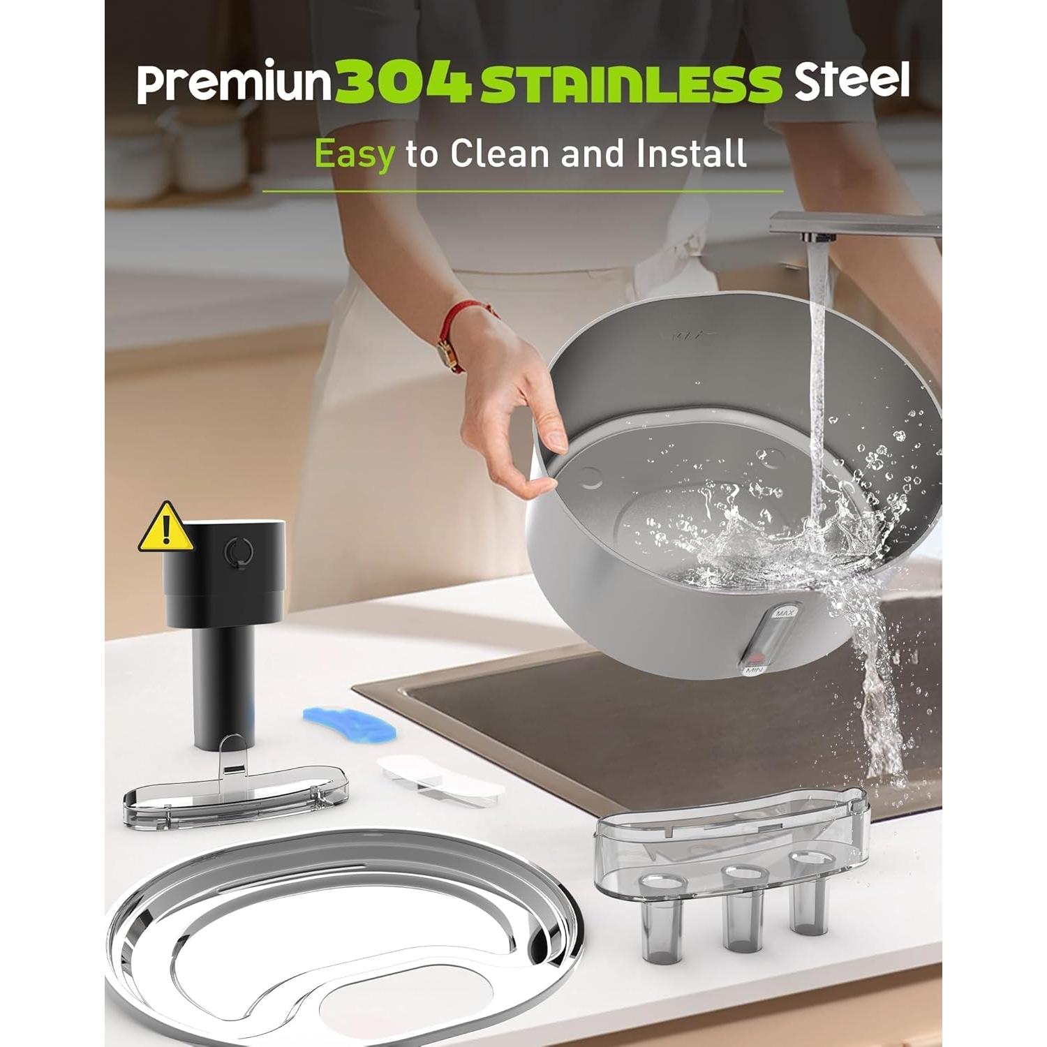 Fuente de Agua para Gatos Nasebila 3.2L Acero Inoxidable Sin Bomba