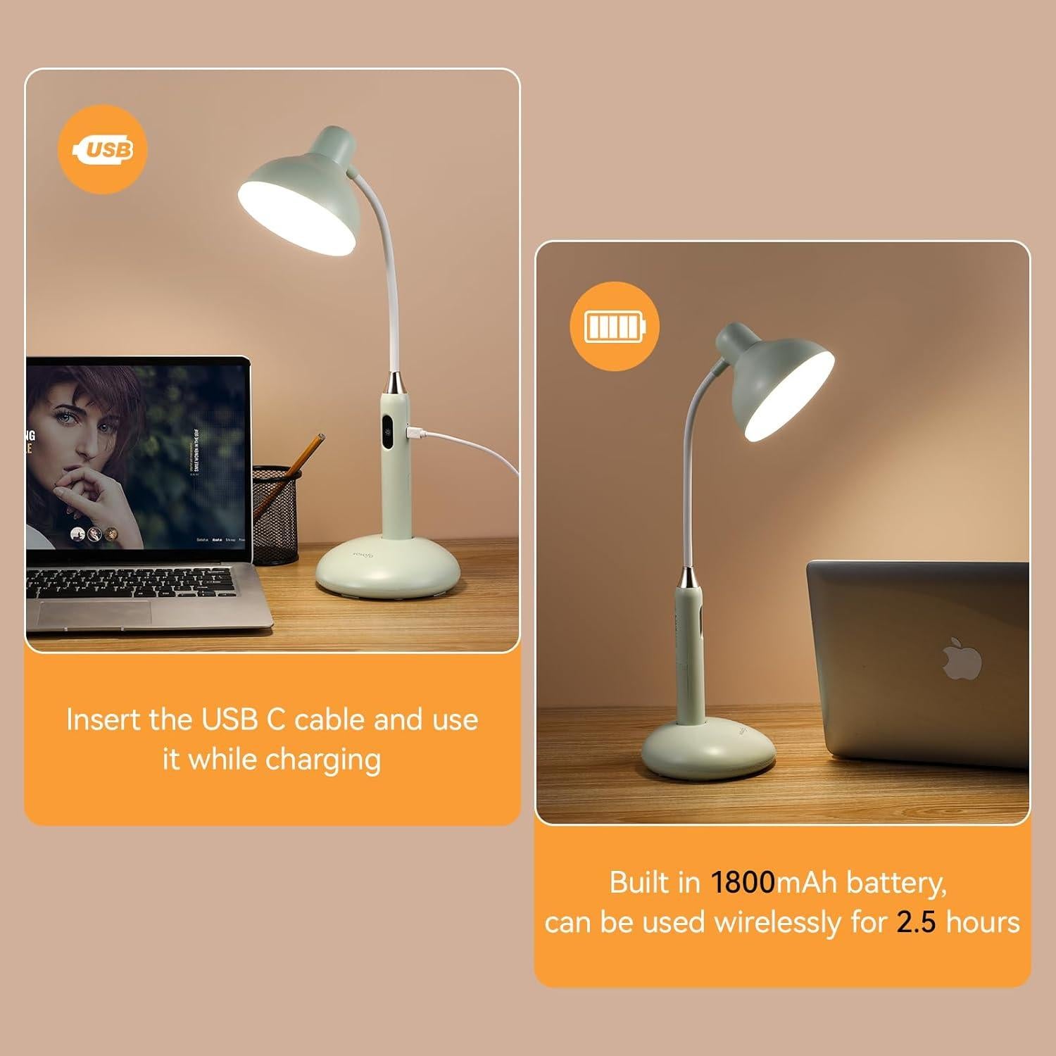 Lámpara de Escritorio Táctil Inalámbrica VAVOFO KM-6781 700LM LED Verde