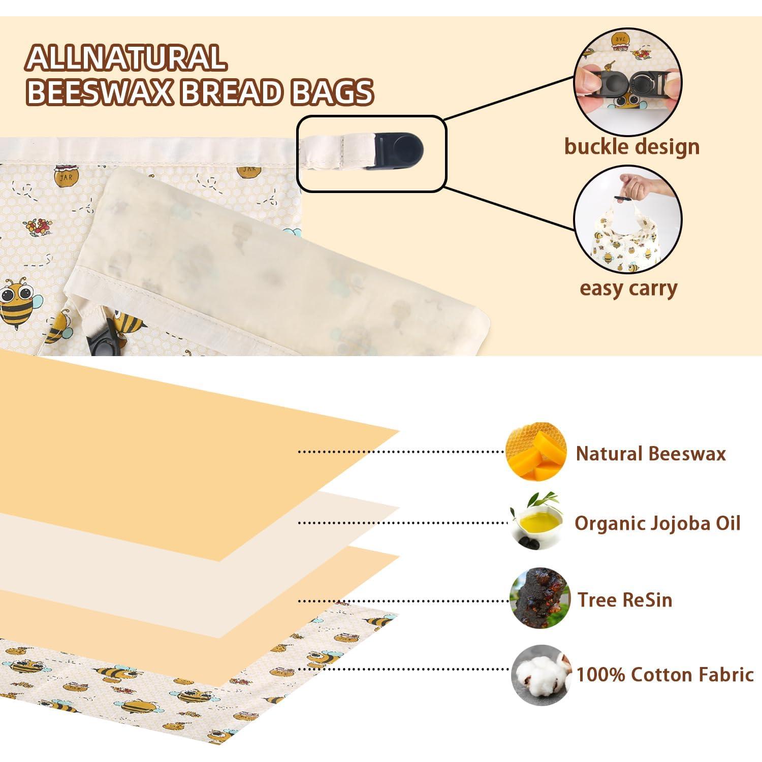 Bolsas de Pan de Cera de Abeja VAKEEN 43x33 cm Reutilizables