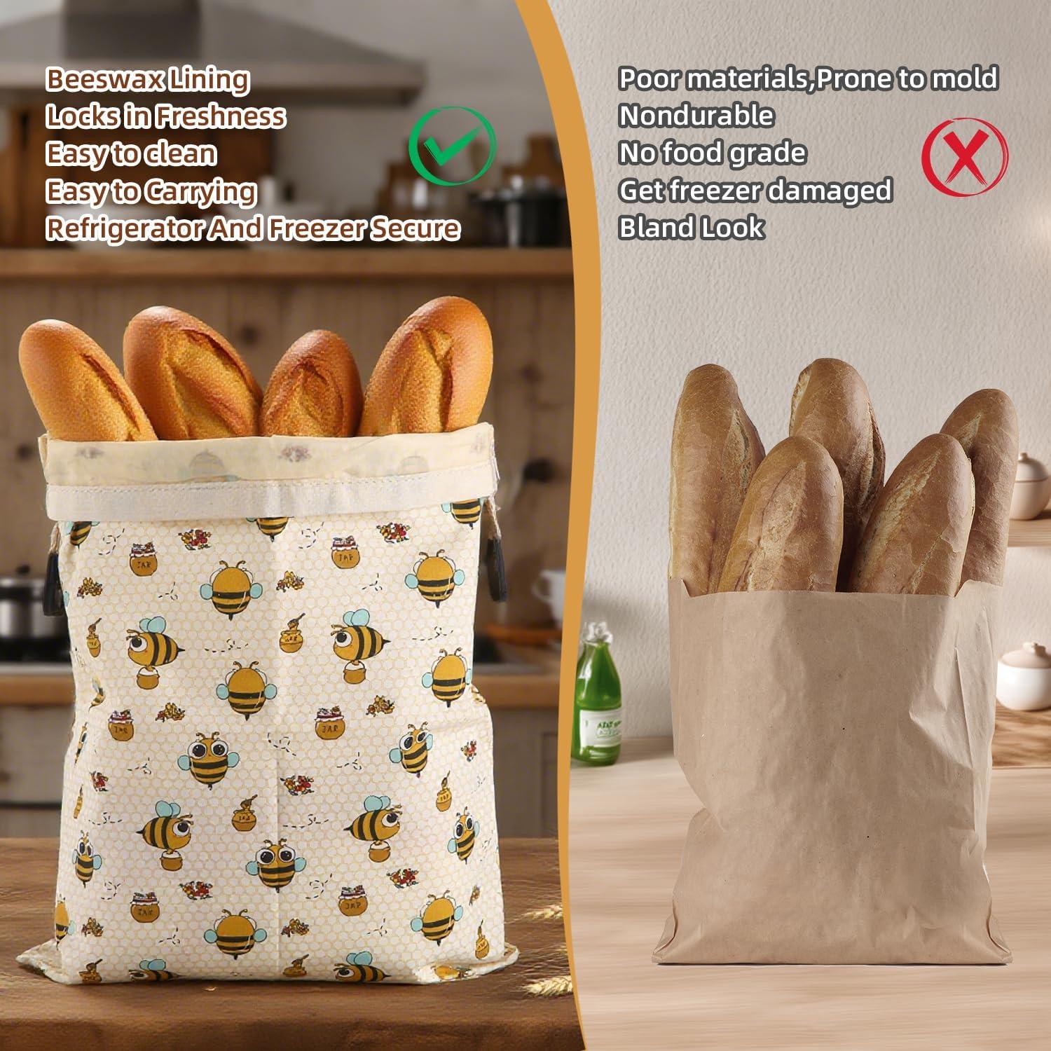 Bolsas de Pan de Cera de Abeja VAKEEN 43x33 cm Reutilizables