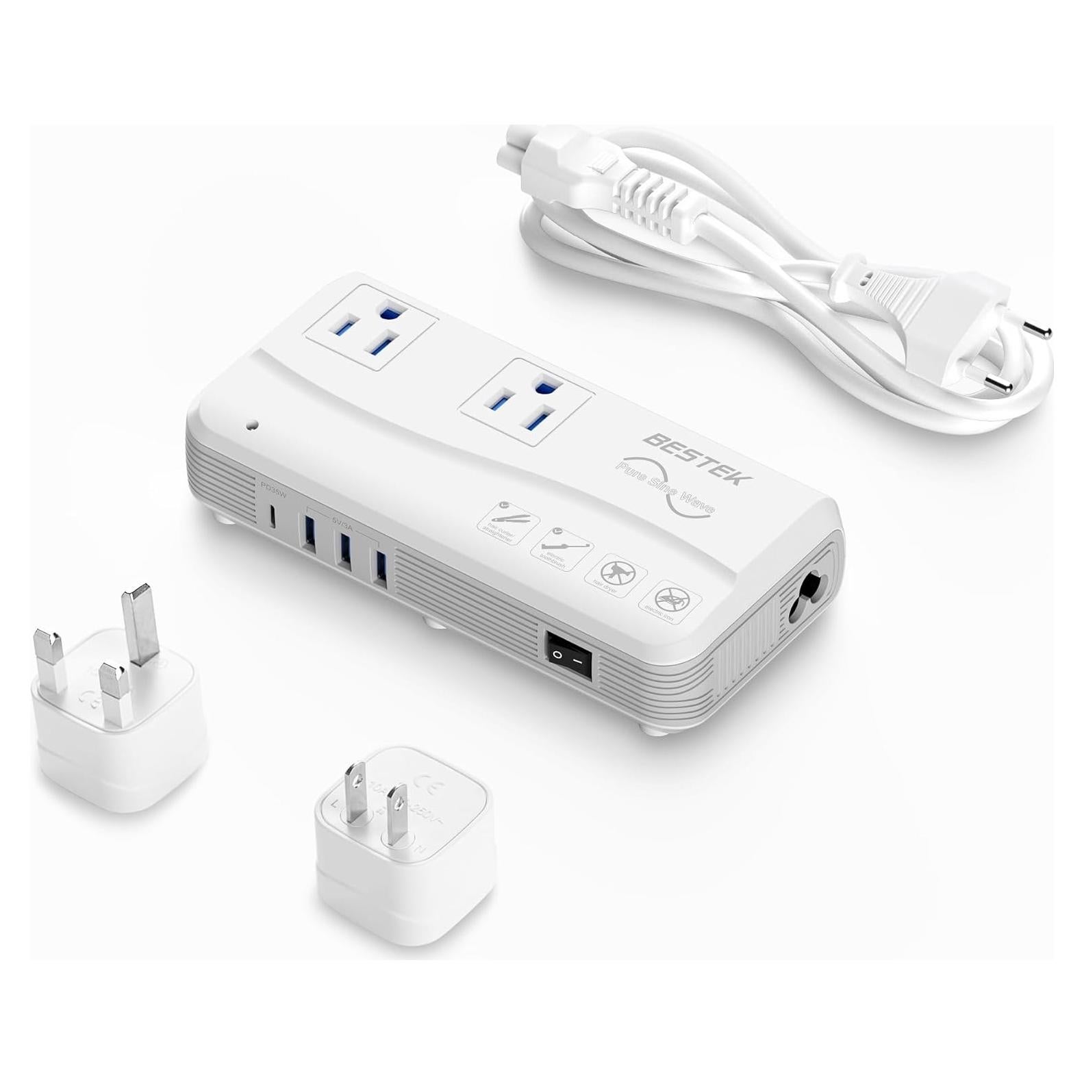 Convertidor de Voltaje BESTEK 220V a 110V con 4 USB
