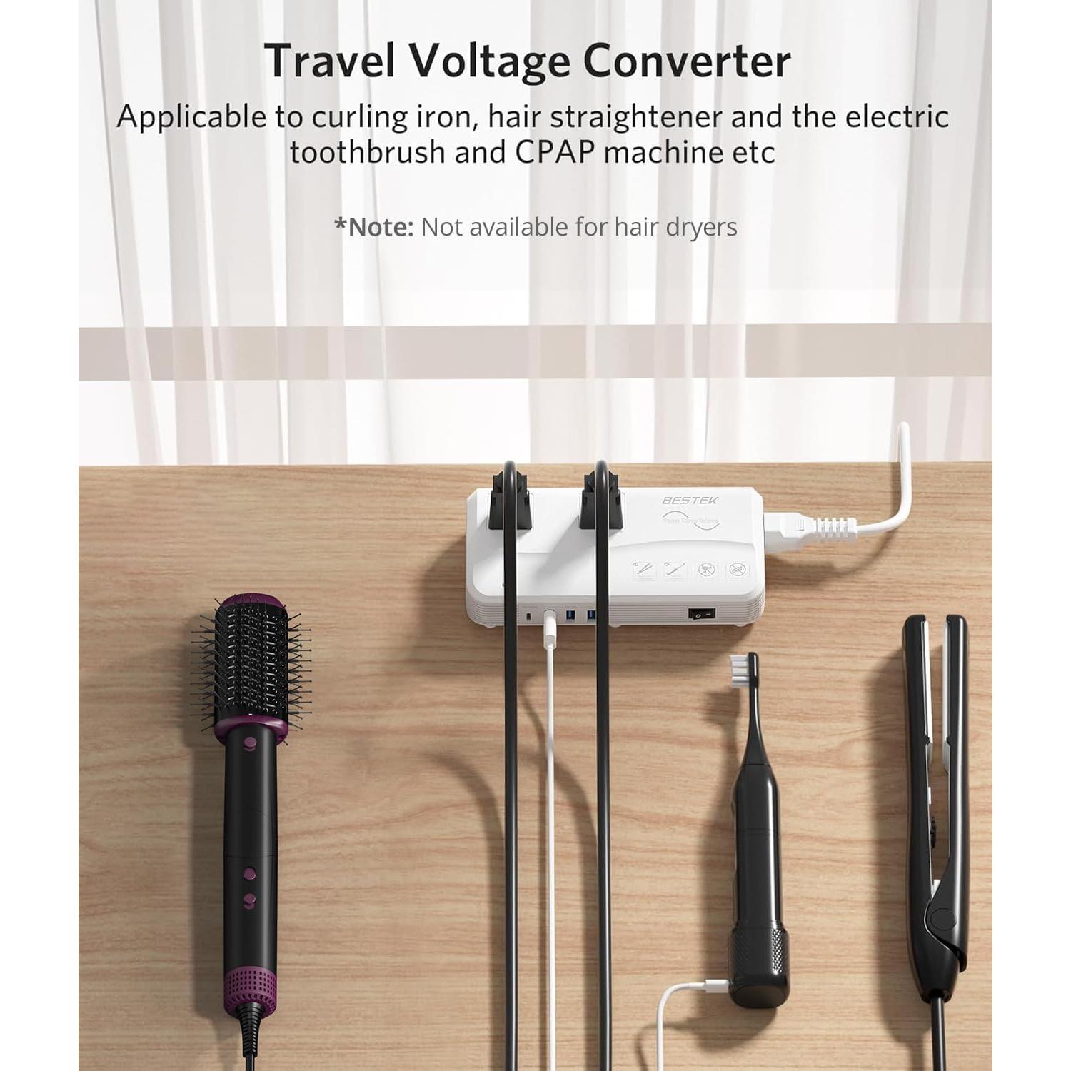 Convertidor de Voltaje BESTEK 220V a 110V con 4 USB