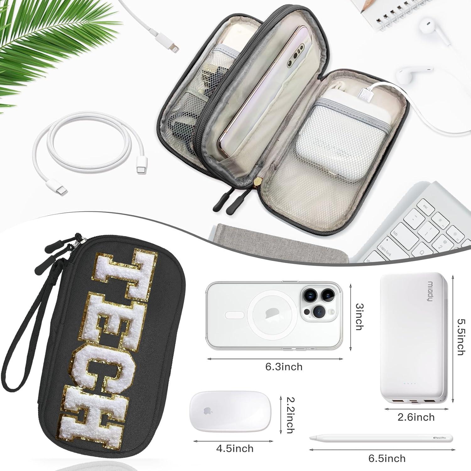 Estuche Organizador de Electrónica COSHAYSOO Negro 19x11x5.5cm