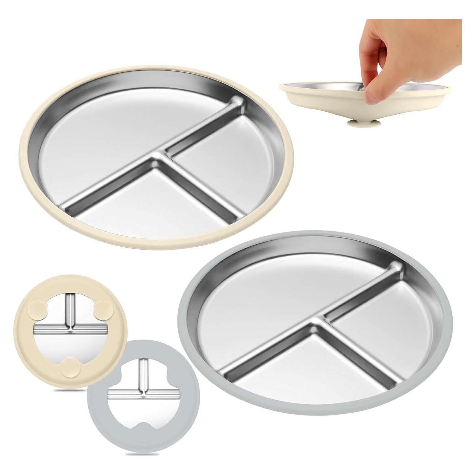 Platos de Succión para Niños iconfont 9" Acero Inoxidable 2 Pzs