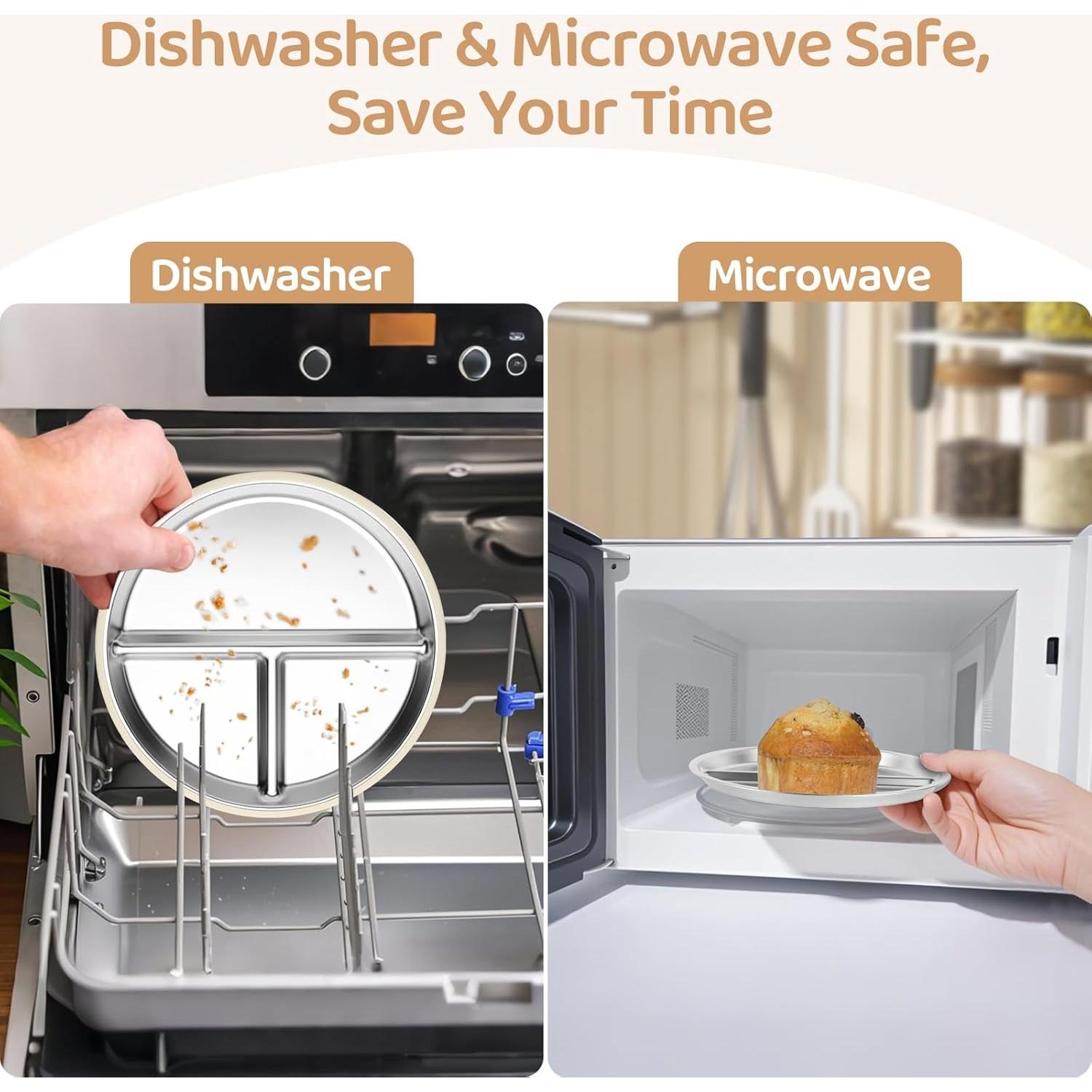 Platos de Succión para Niños iconfont 9" Acero Inoxidable 2 Pzs