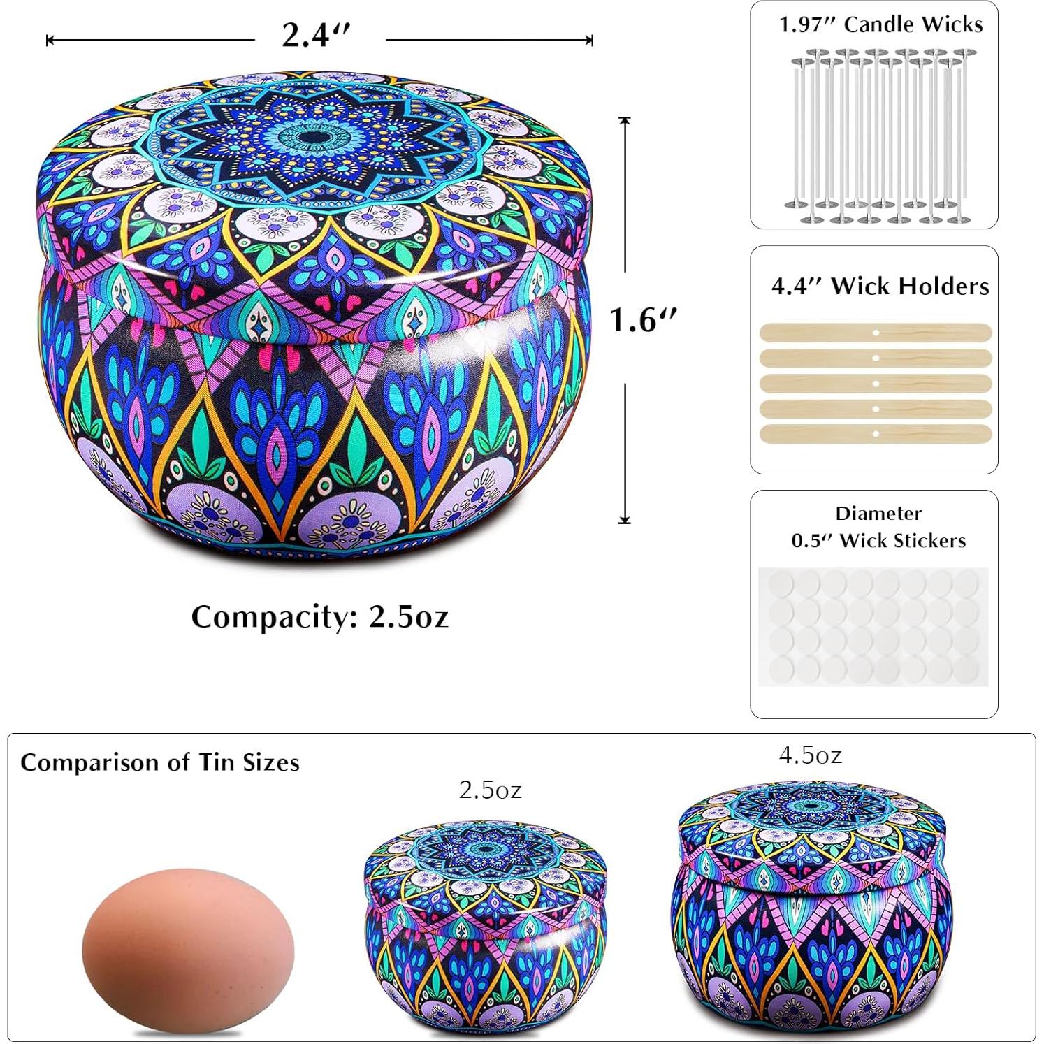 Kit de Fabricación de Velas Domivirgo 24 Latas Vacías 70.87g