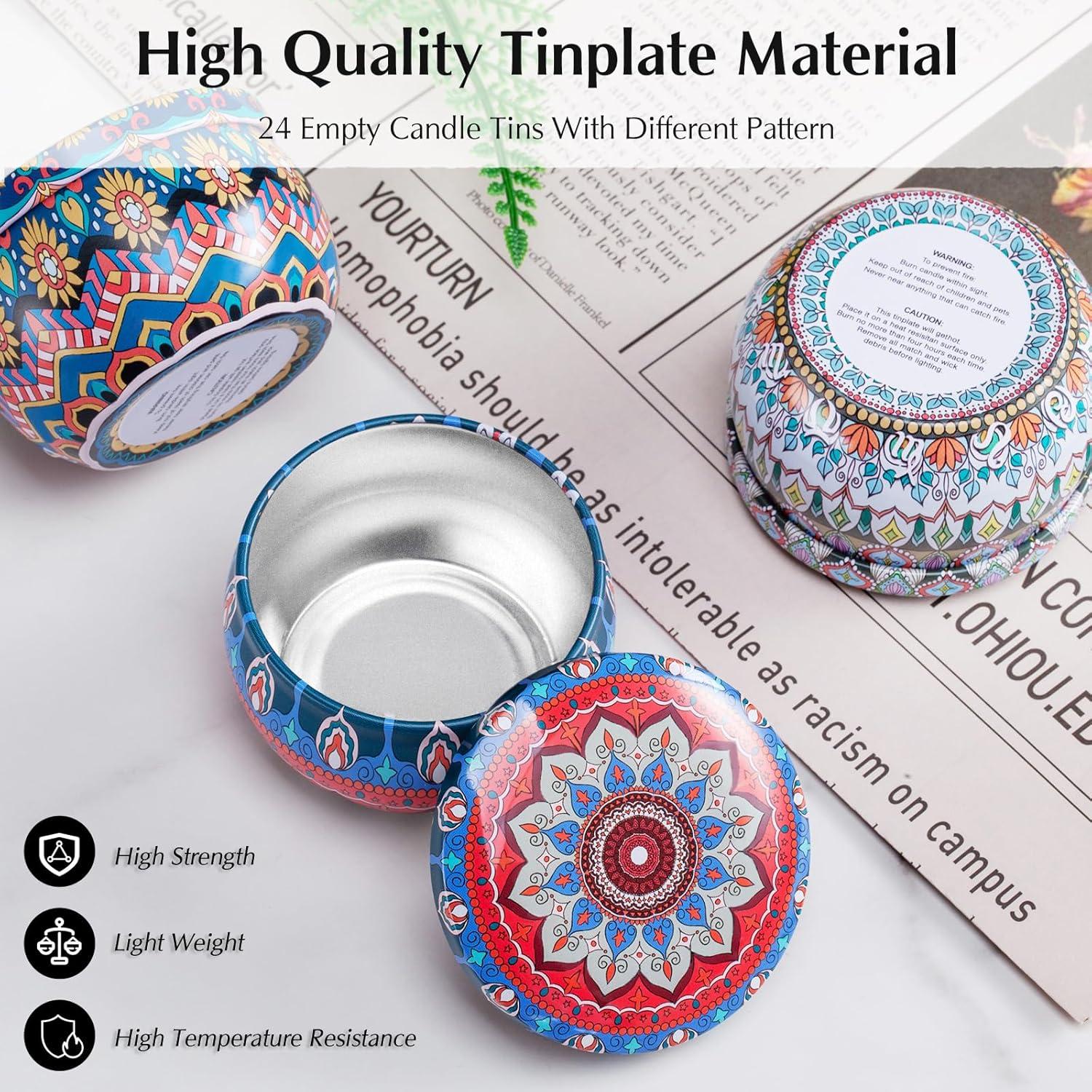 Kit de Fabricación de Velas Domivirgo 24 Latas Vacías 70.87g