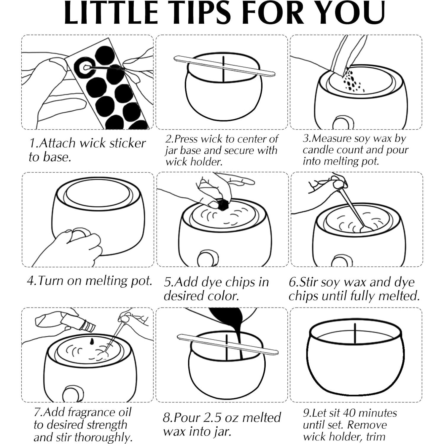 Kit de Fabricación de Velas Domivirgo 24 Latas Vacías 70.87g