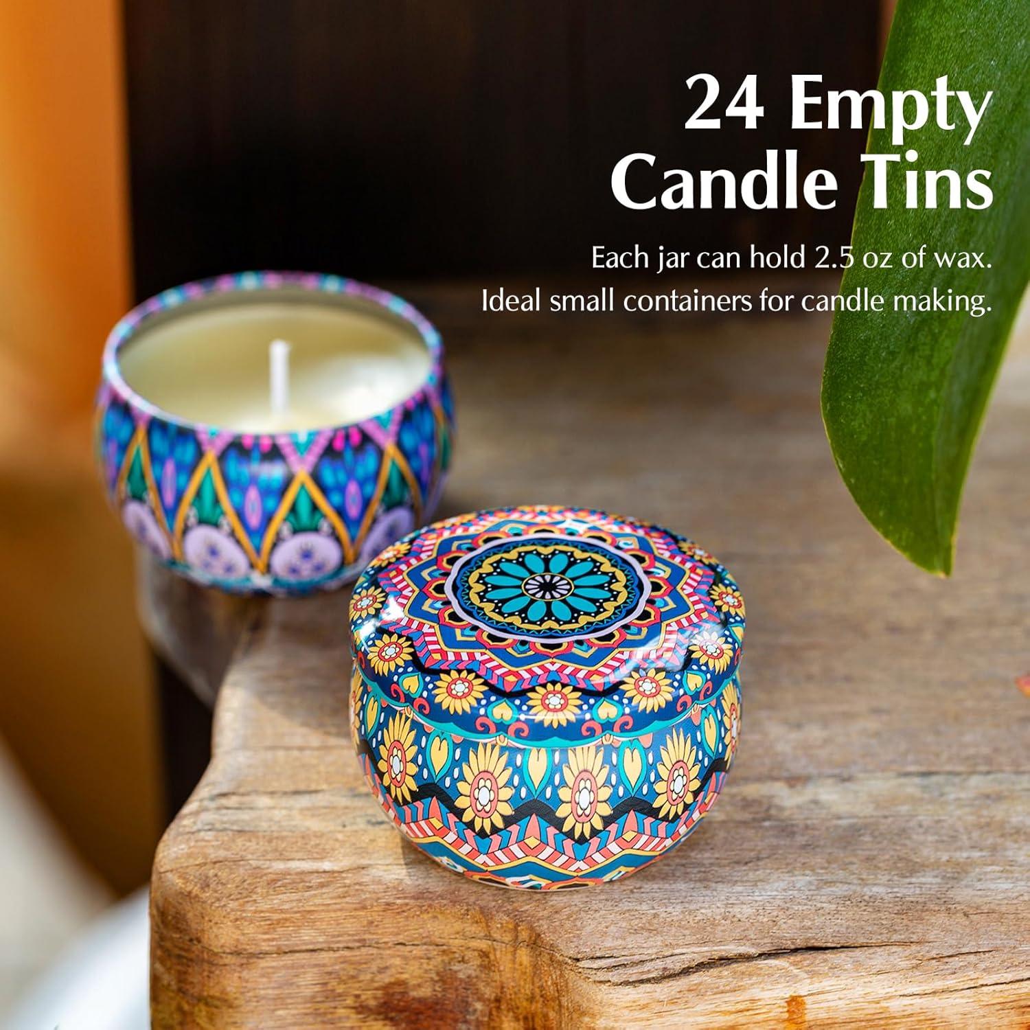 Kit de Fabricación de Velas Domivirgo 24 Latas Vacías 70.87g