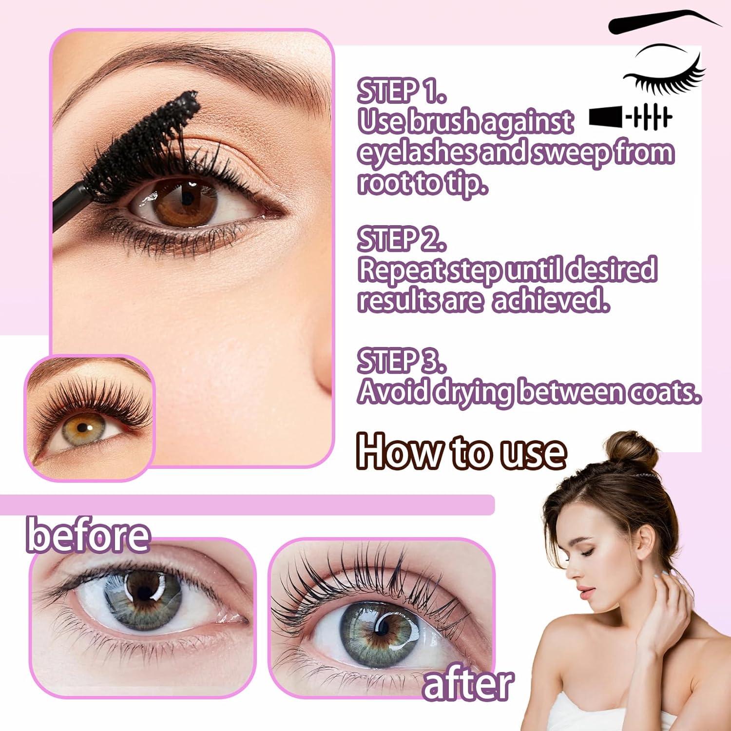 Máscara de Pestañas Negra Impermeable LJYBoBin 2 Pcs 59g