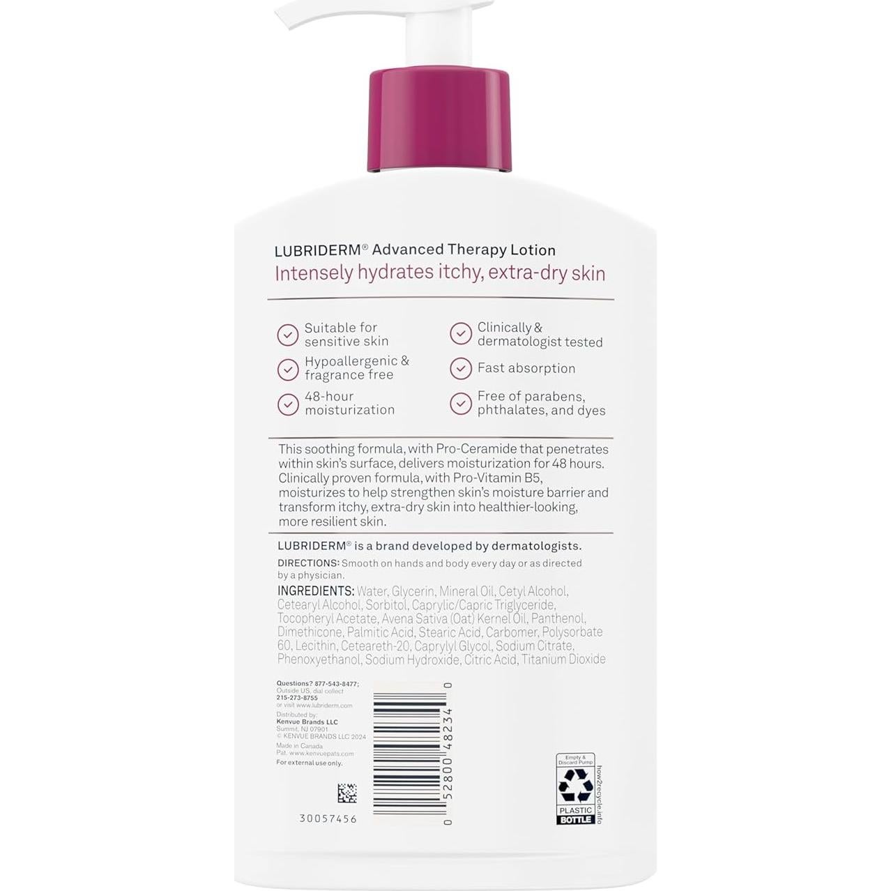 Lubriderm Loción Hidratante Sin Fragancia 473 ml Pro-Ceramida