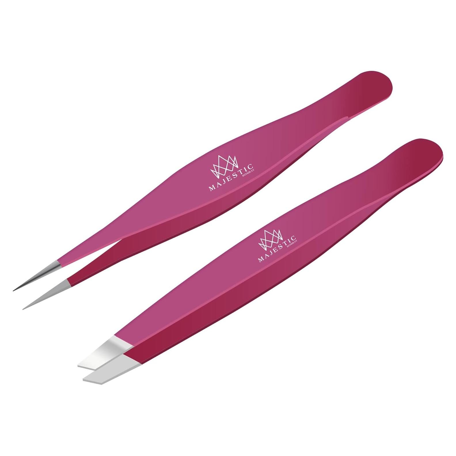 Pinzas de Precisión Majestic Bombay - Juego de 2 Piezas Rosa