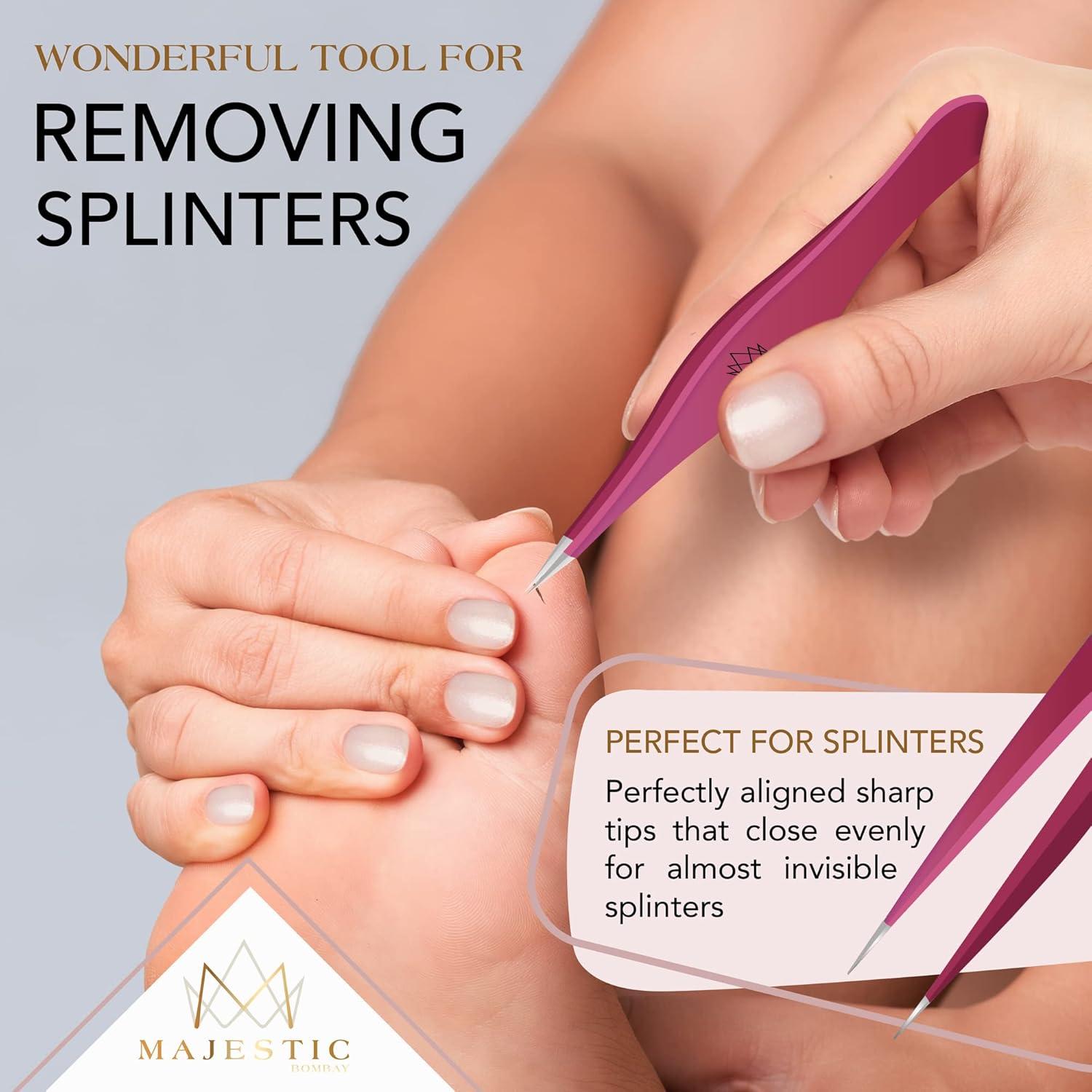 Pinzas de Precisión Majestic Bombay - Juego de 2 Piezas Rosa