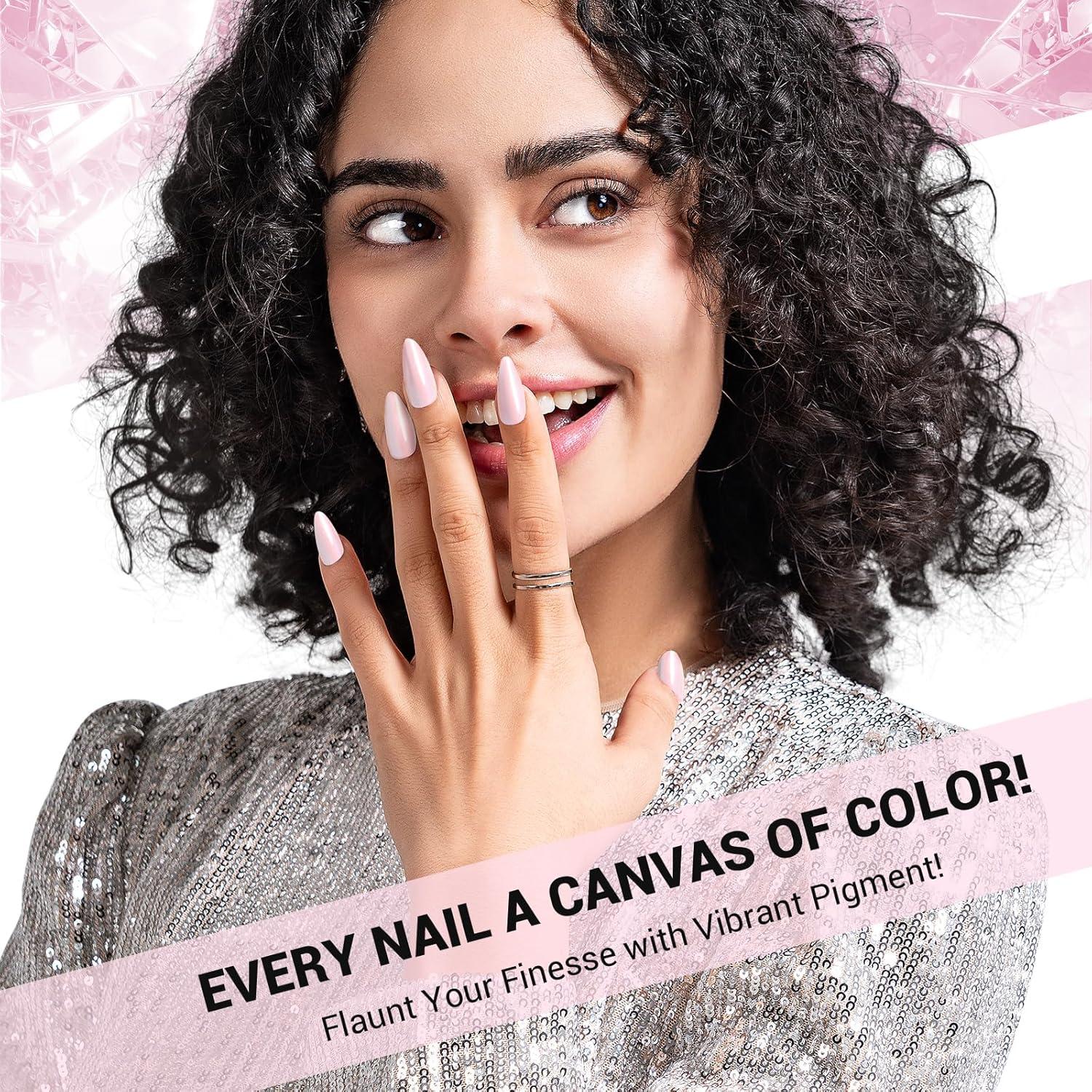 Esmalte de Uñas Gel MelodySusie Rosa Bebé 15ml Efecto Swirl