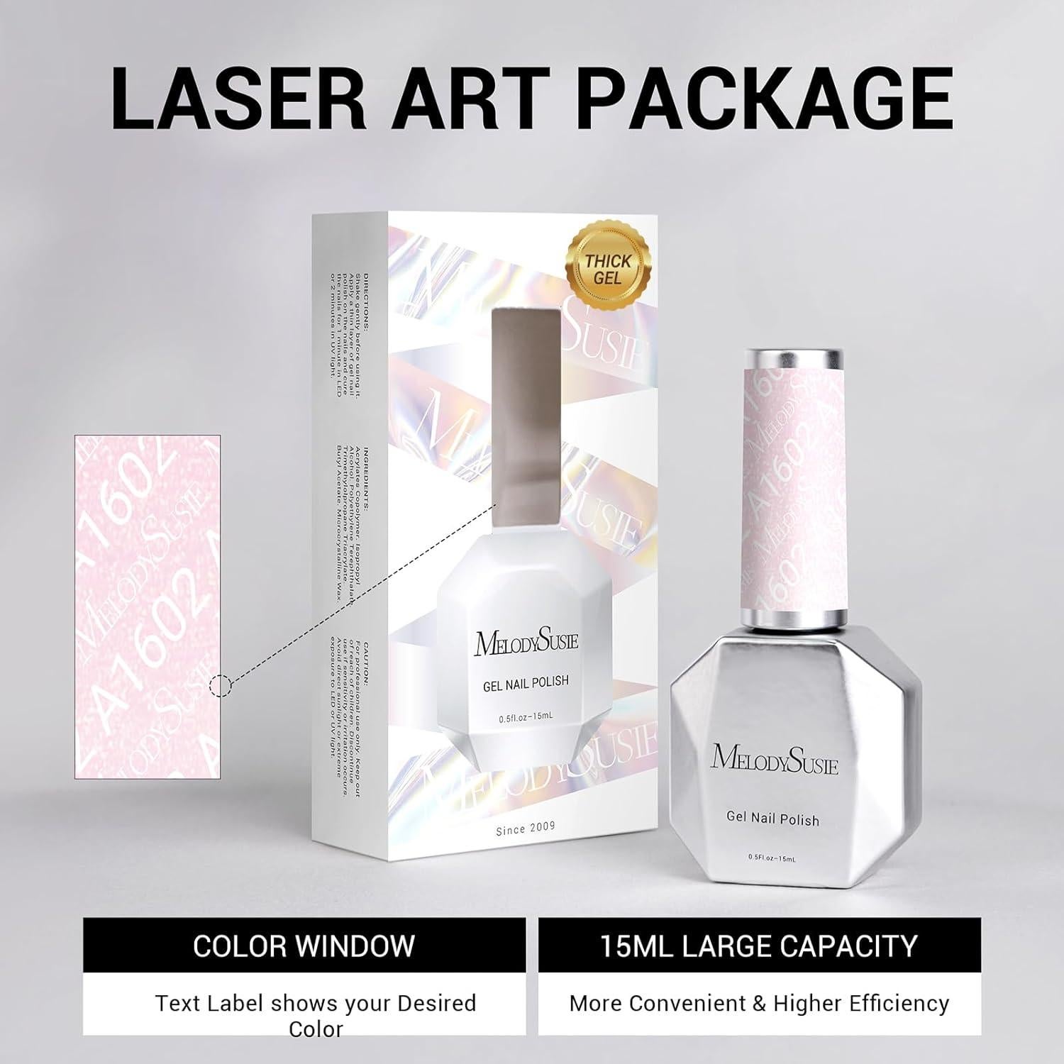 Esmalte de Uñas Gel MelodySusie Rosa Bebé 15ml Efecto Swirl