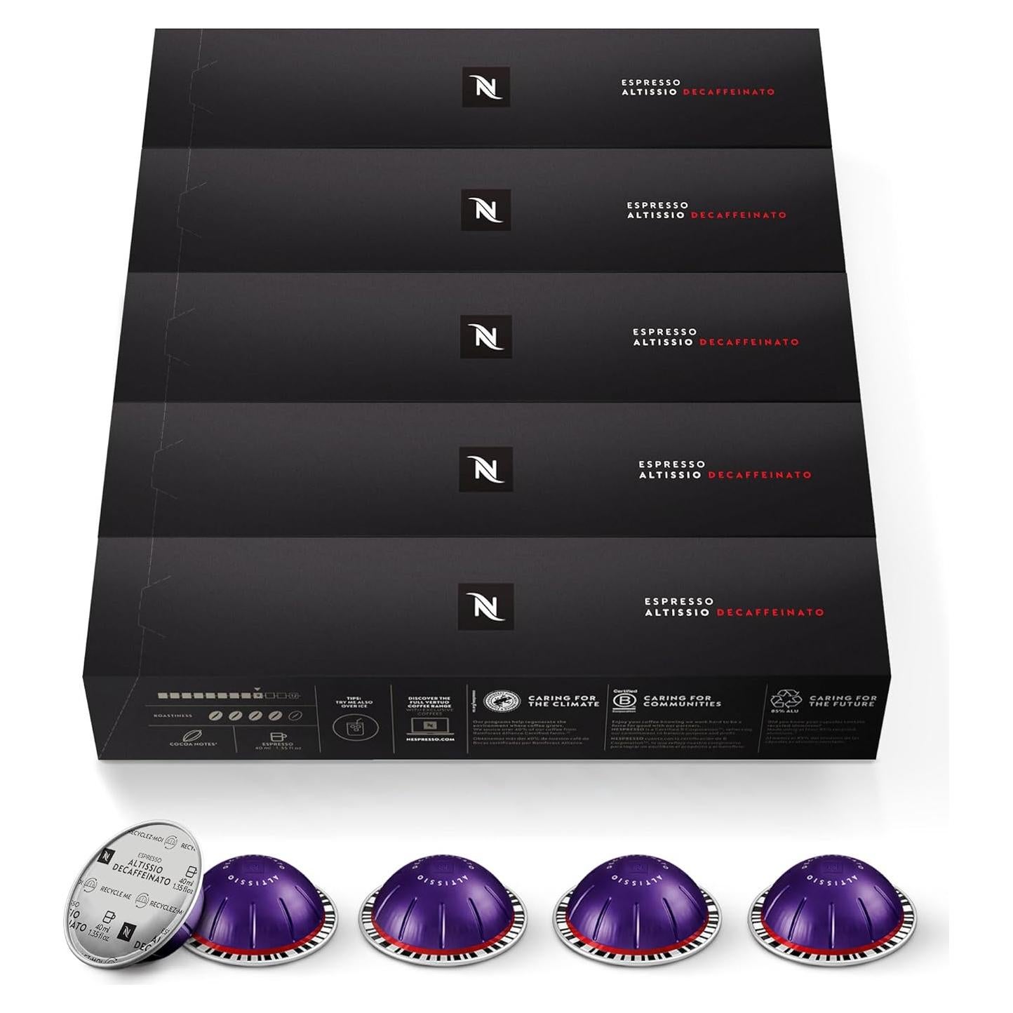 Cápsulas Nespresso Vertuo Altissio Decaffeinato 50 Unidades