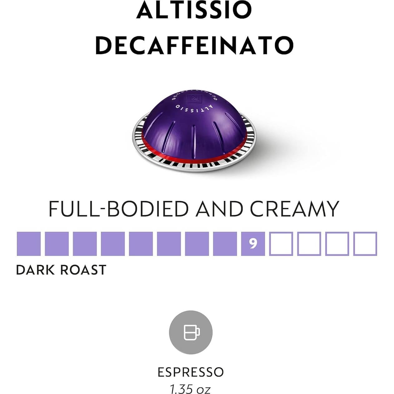Cápsulas Nespresso Vertuo Altissio Decaffeinato 50 Unidades