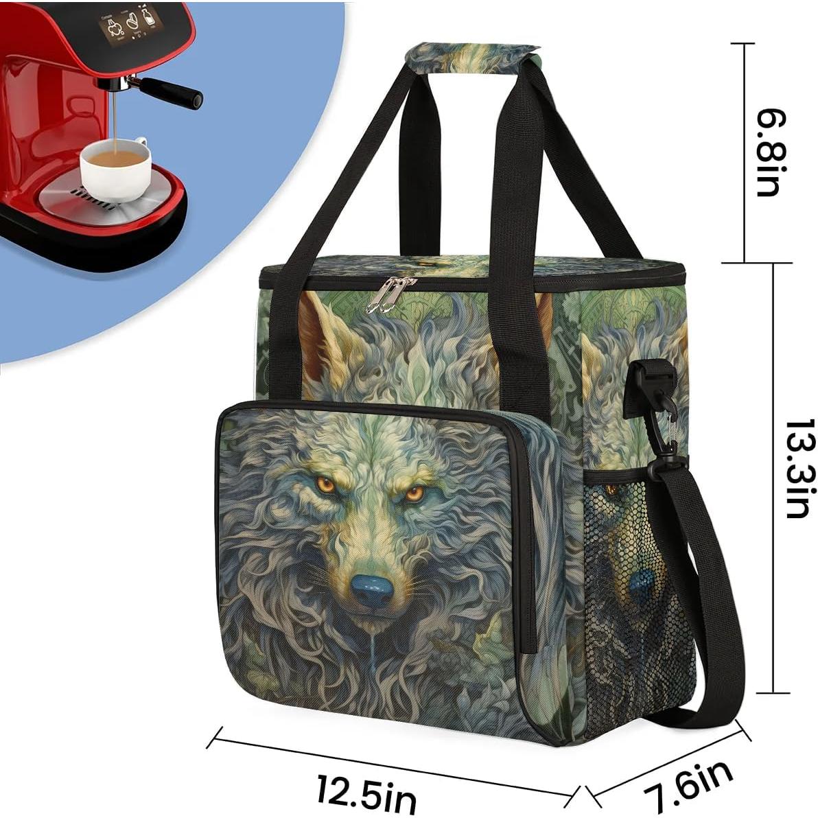 Bolsa de viaje vintage Wolf para cafetera Keurig K-Mini