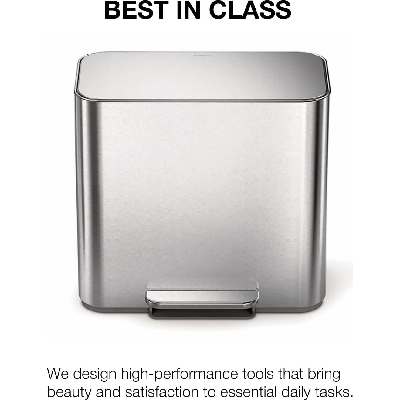 Basurero Mini Recycler Doble Compartimento simplehuman 15L