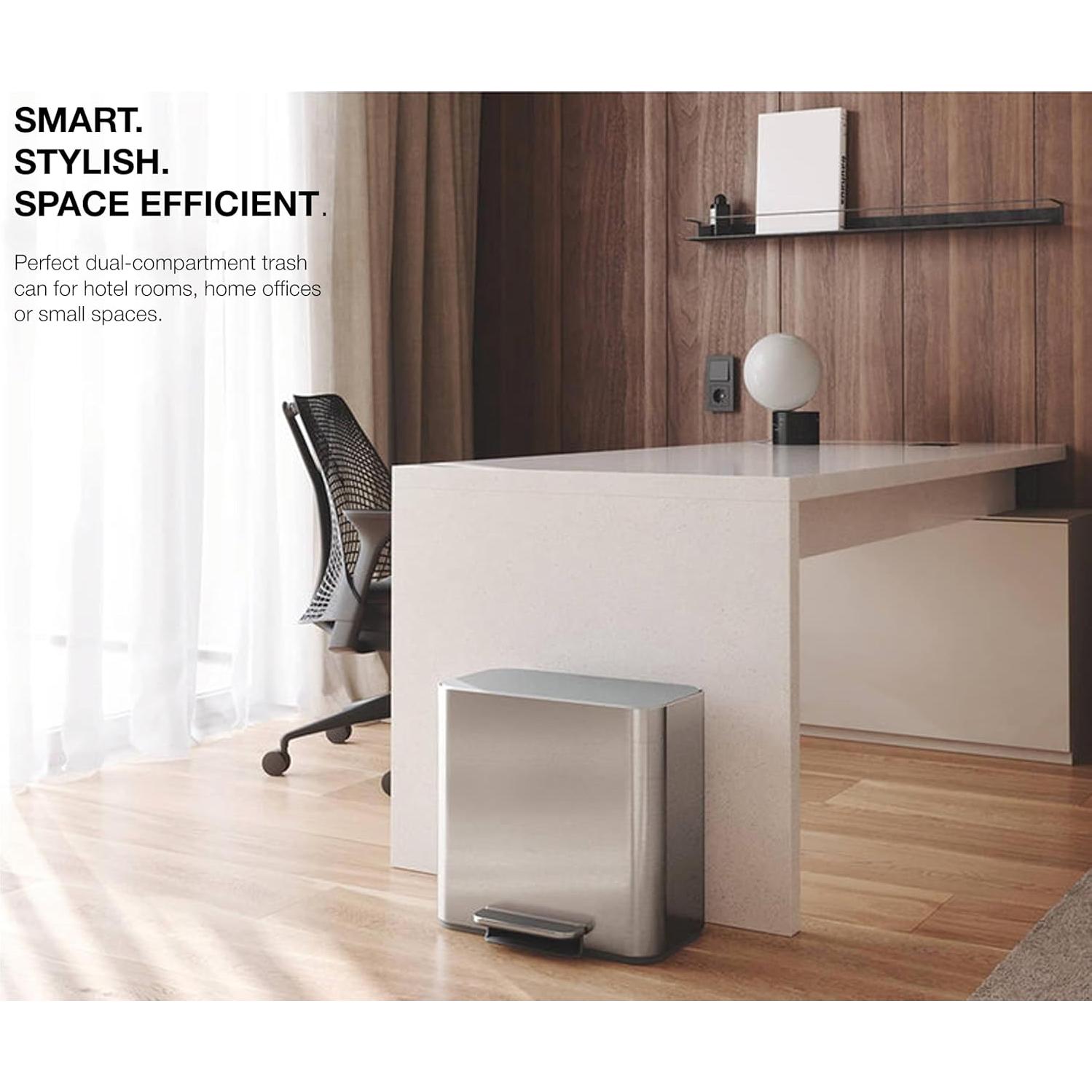 Basurero Mini Recycler Doble Compartimento simplehuman 15L