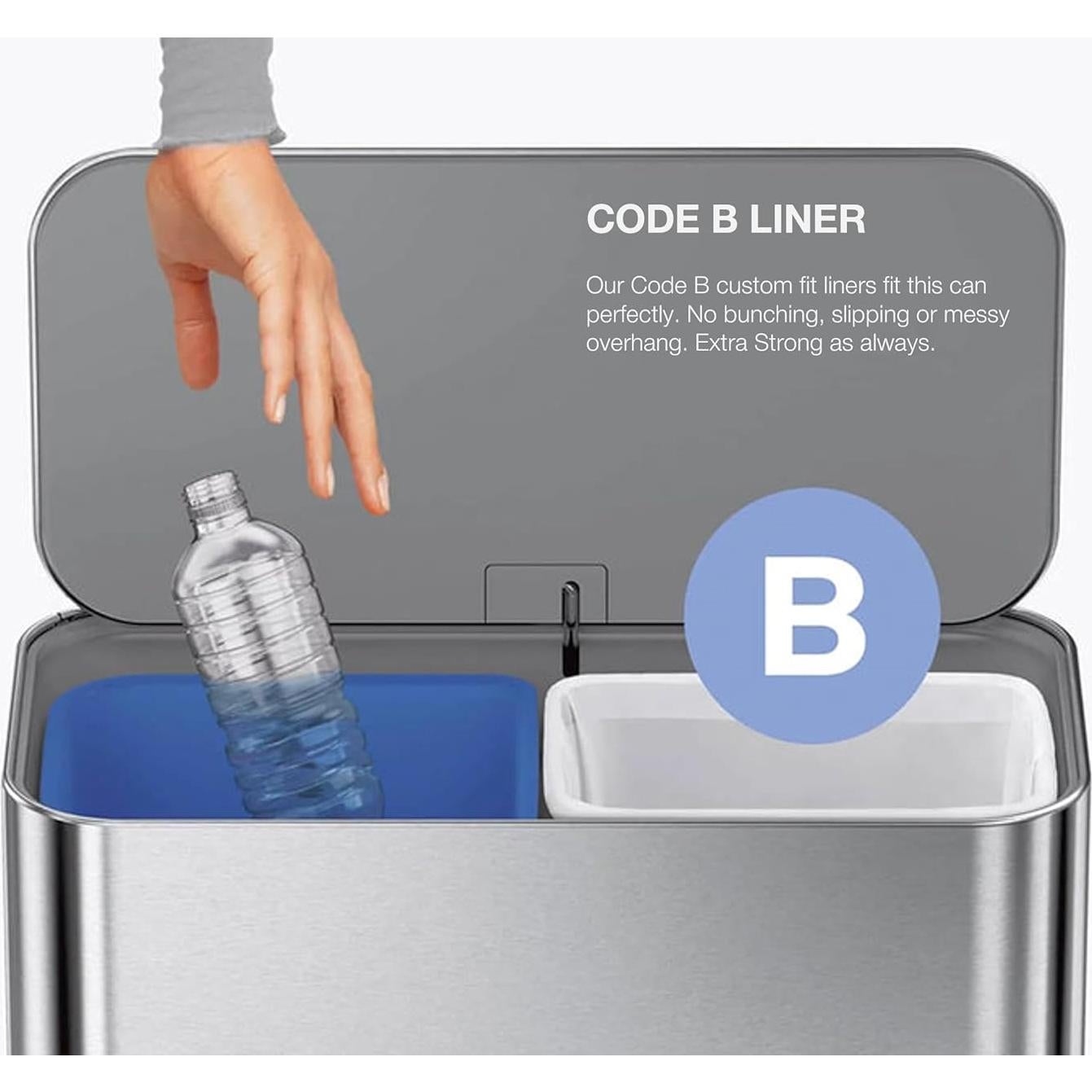 Basurero Mini Recycler Doble Compartimento simplehuman 15L