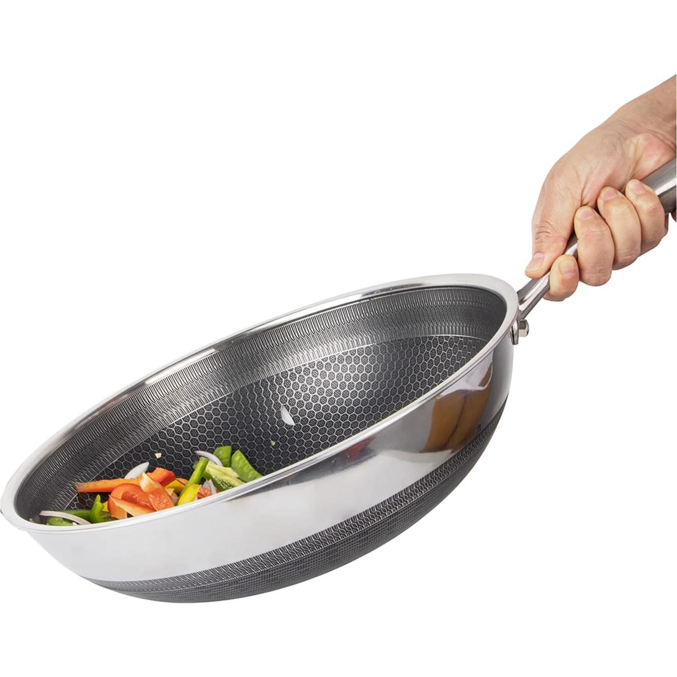 Sartén Wok 31.75 cm Cathylin Acero Inoxidable Antiadherente