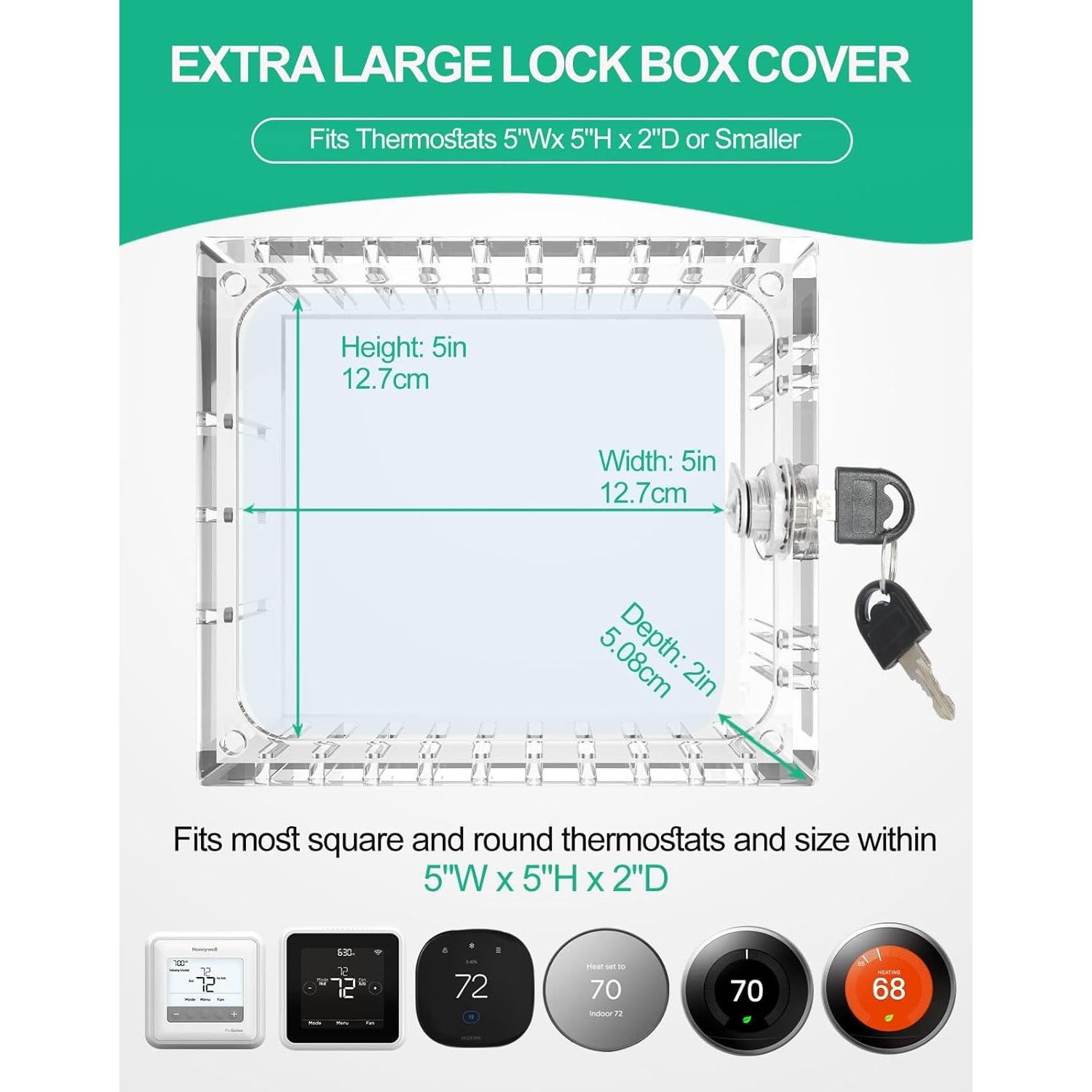 Caja de bloqueo para termostato cuadrada 5x5 - 2 piezas
