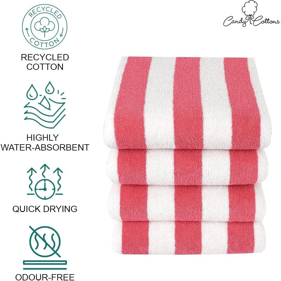 Toallas de Playa Candy Cottons 100% Algodón 152x76 cm Pack 4