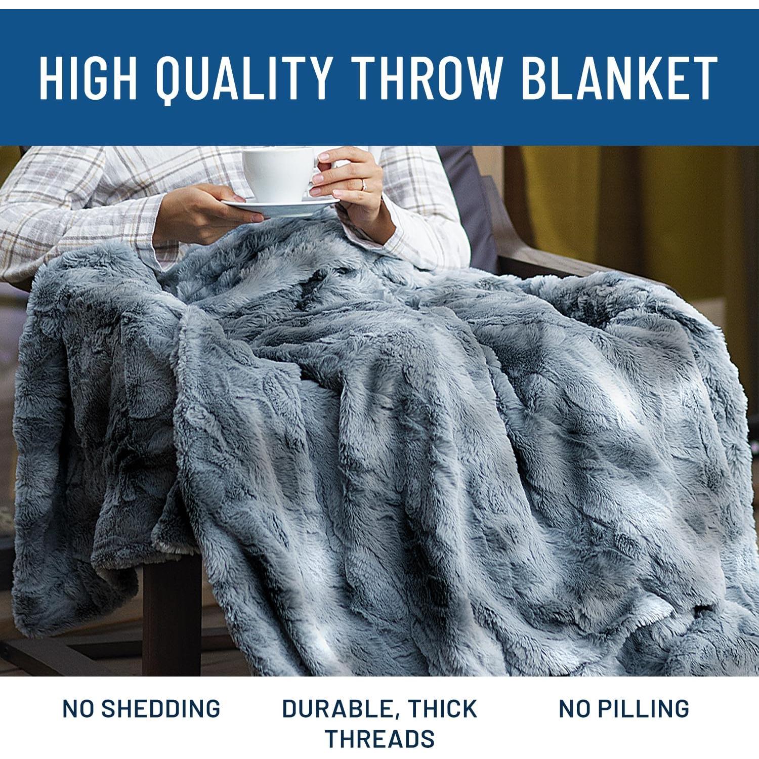 Manta de piel sintética azul ártico Everlasting Comfort 127x165cm