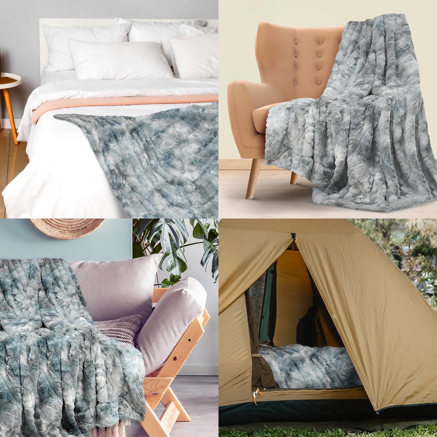 Manta de piel sintética azul ártico Everlasting Comfort 127x165cm