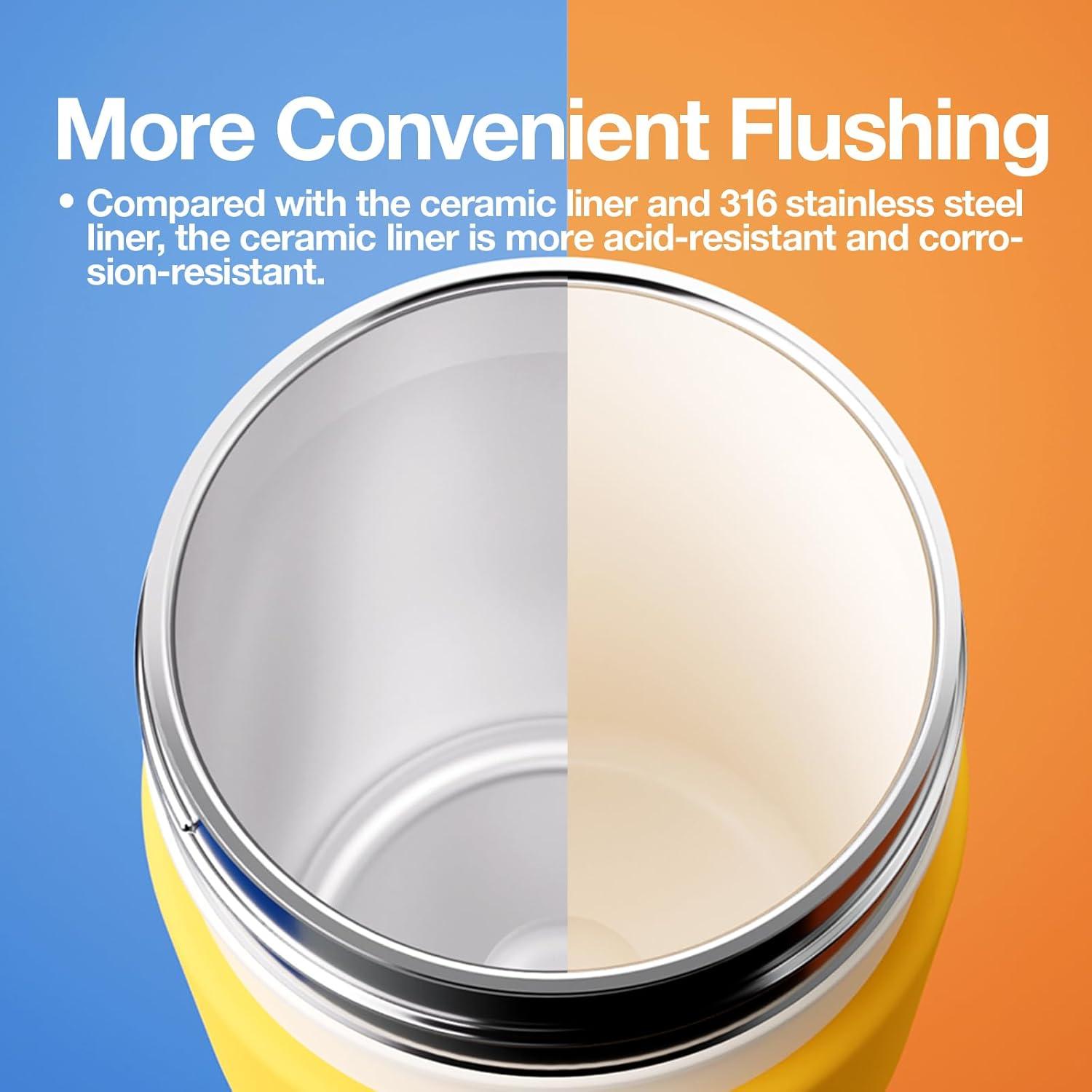 Insulated Travel Coffee Mug, Double vacuum wall,Easy to Grip,BPA free,Blue lid,14 OZ