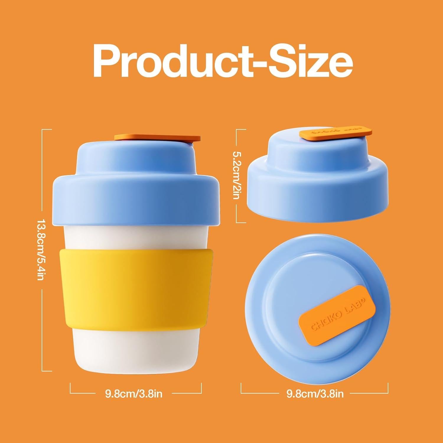 Insulated Travel Coffee Mug, Double vacuum wall,Easy to Grip,BPA free,Blue lid,14 OZ