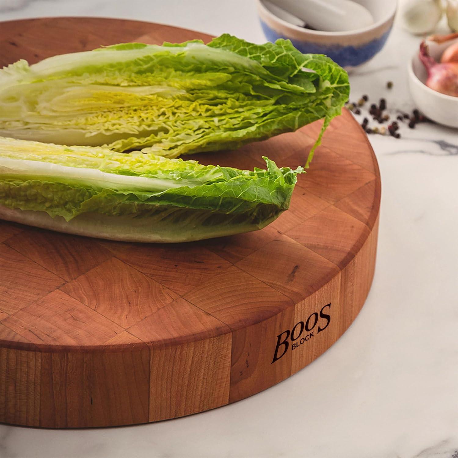 Tabla de Cortar Redonda John Boos Cereza 45.72cm Grosor 7.62cm