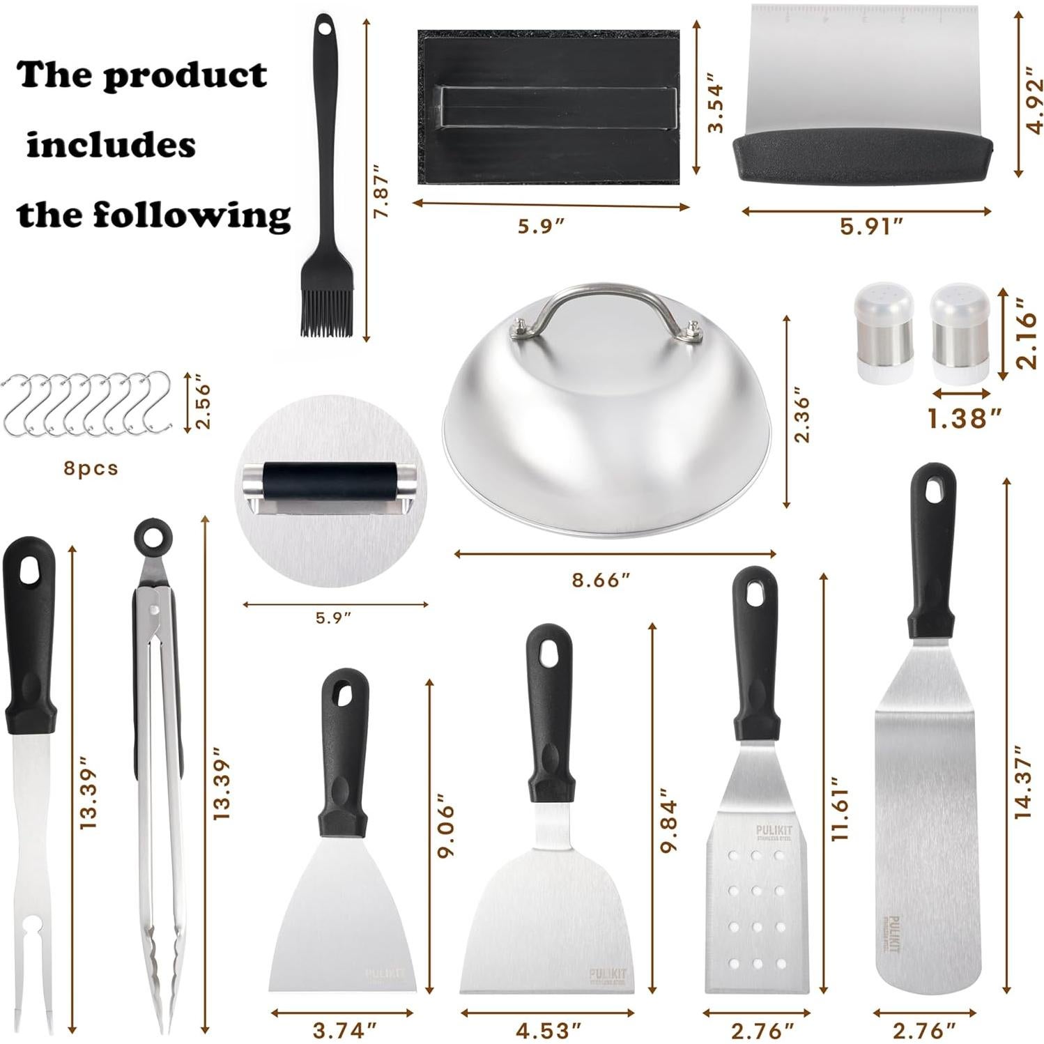 Kit de Accesorios para Plancha Blackstone - 27 Piezas de Acero Inoxidable