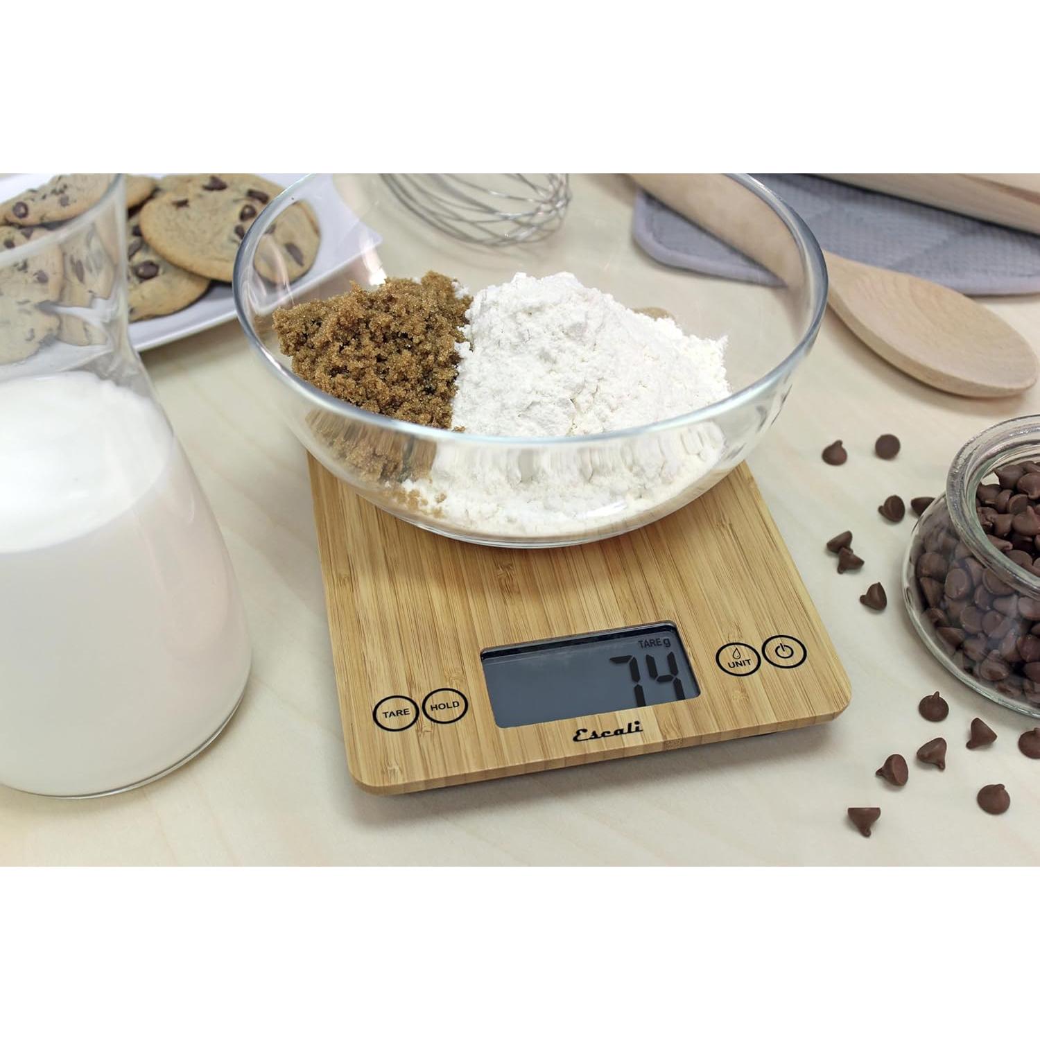 Balanza Digital de Cocina Escali Arti 6.8kg Bambú Táctil