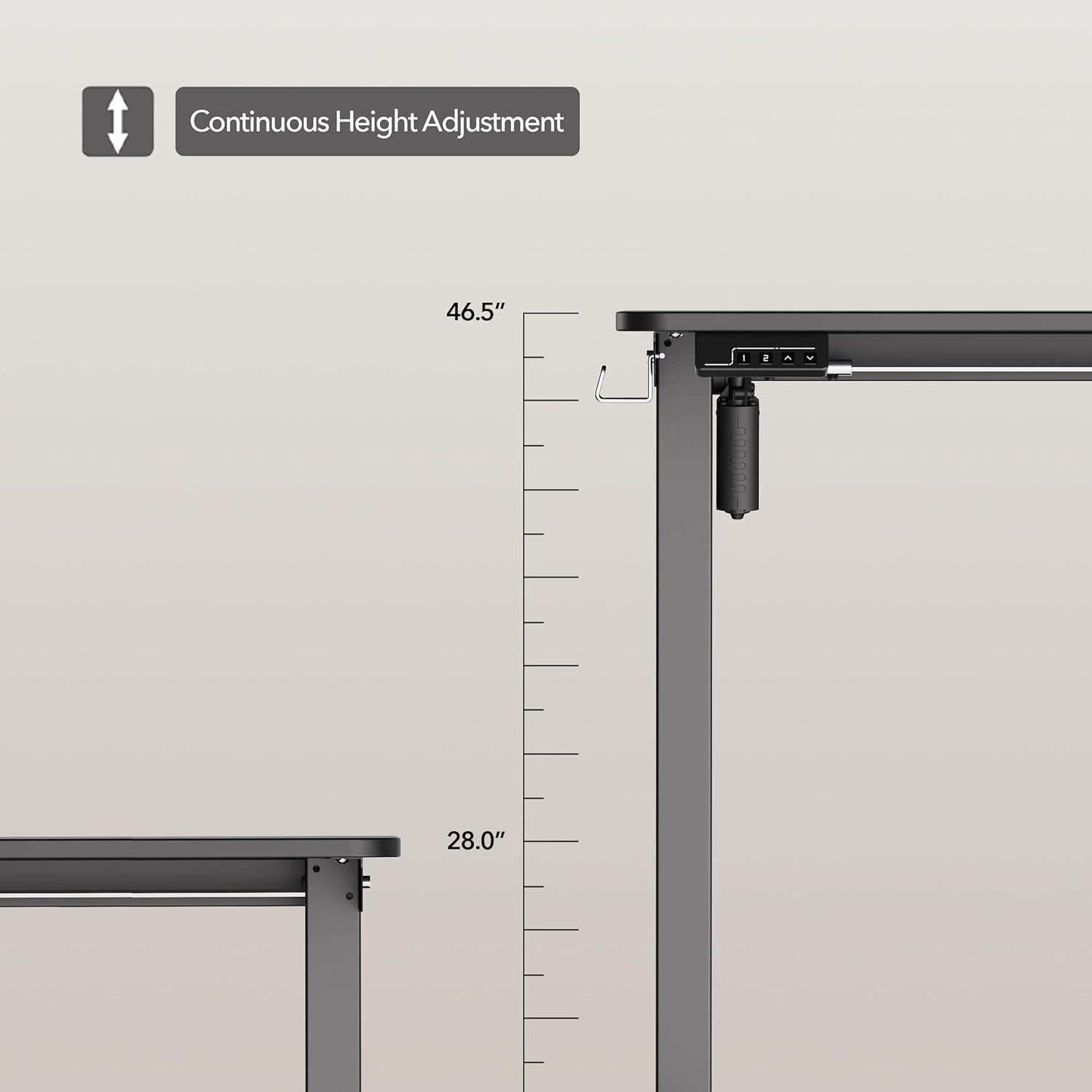 Escritorio de pie eléctrico ajustable LongKe SD-E1BB-32 81x50 cm