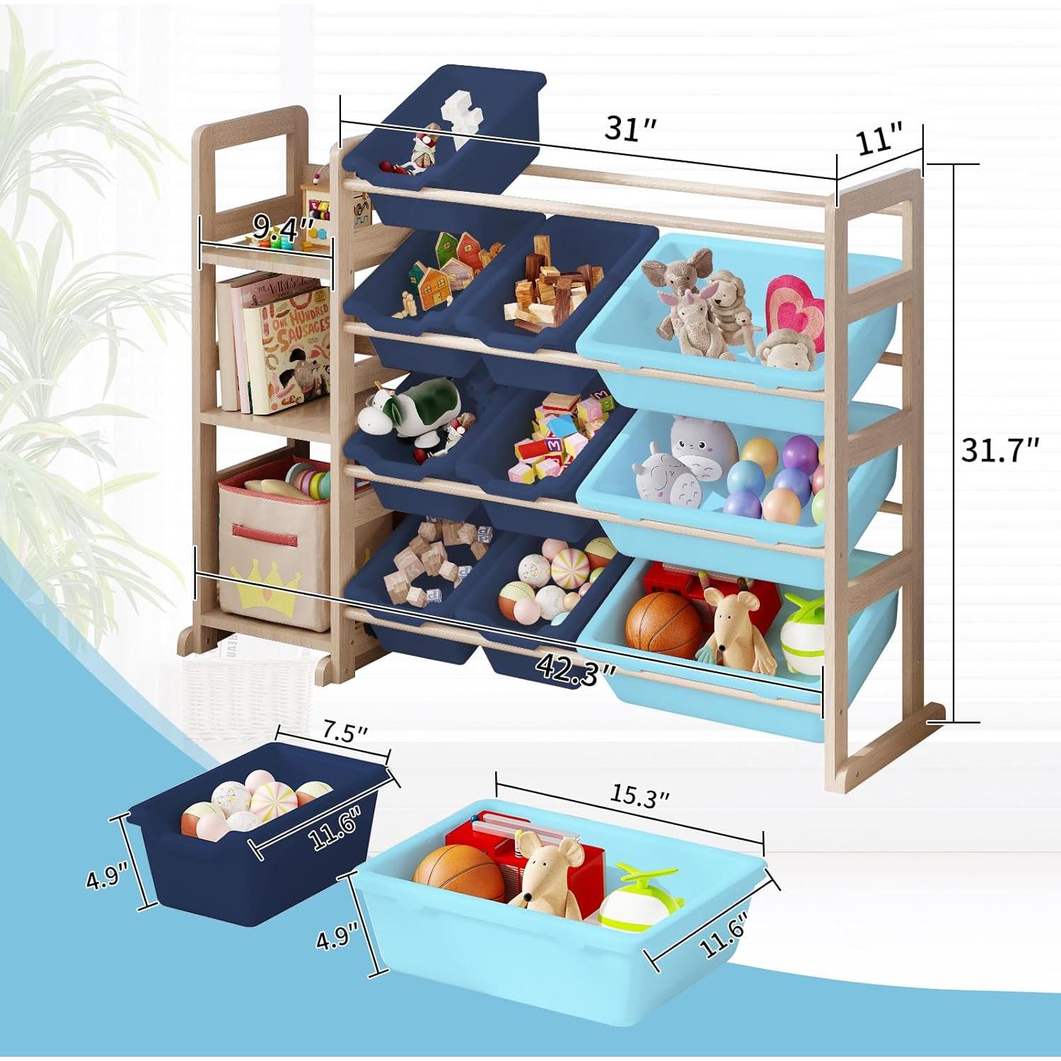 Estante Organizador de Juguetes EXPERLAM 106.68x27.94x80cm Azul