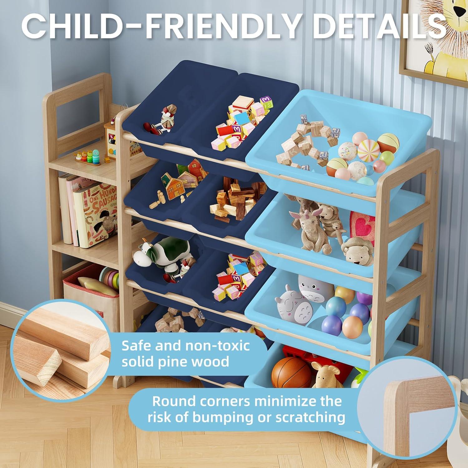 Estante Organizador de Juguetes EXPERLAM 106.68x27.94x80cm Azul