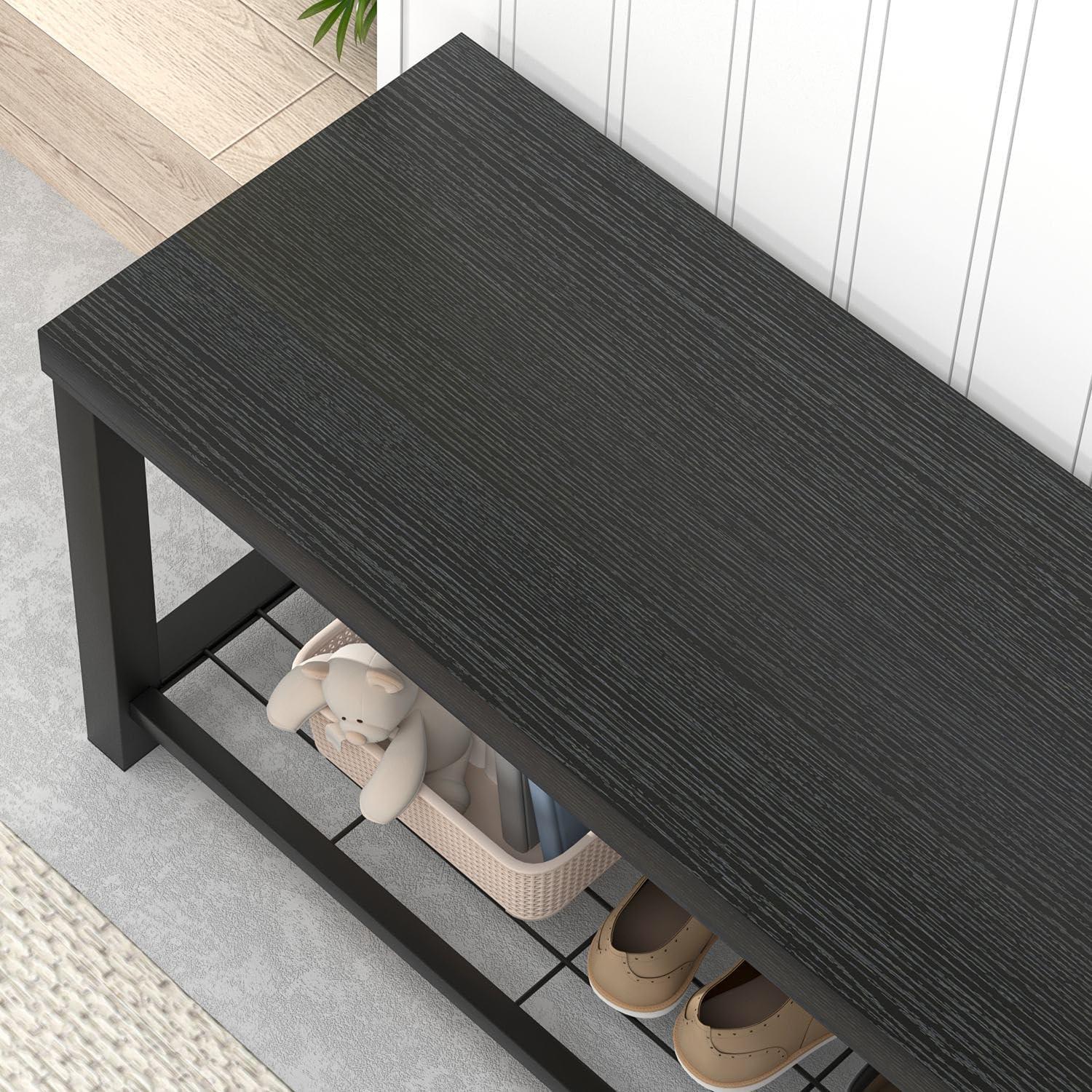 Banco de Entrada EXCEFUR 110 cm Negro Industrial 2-Niveles