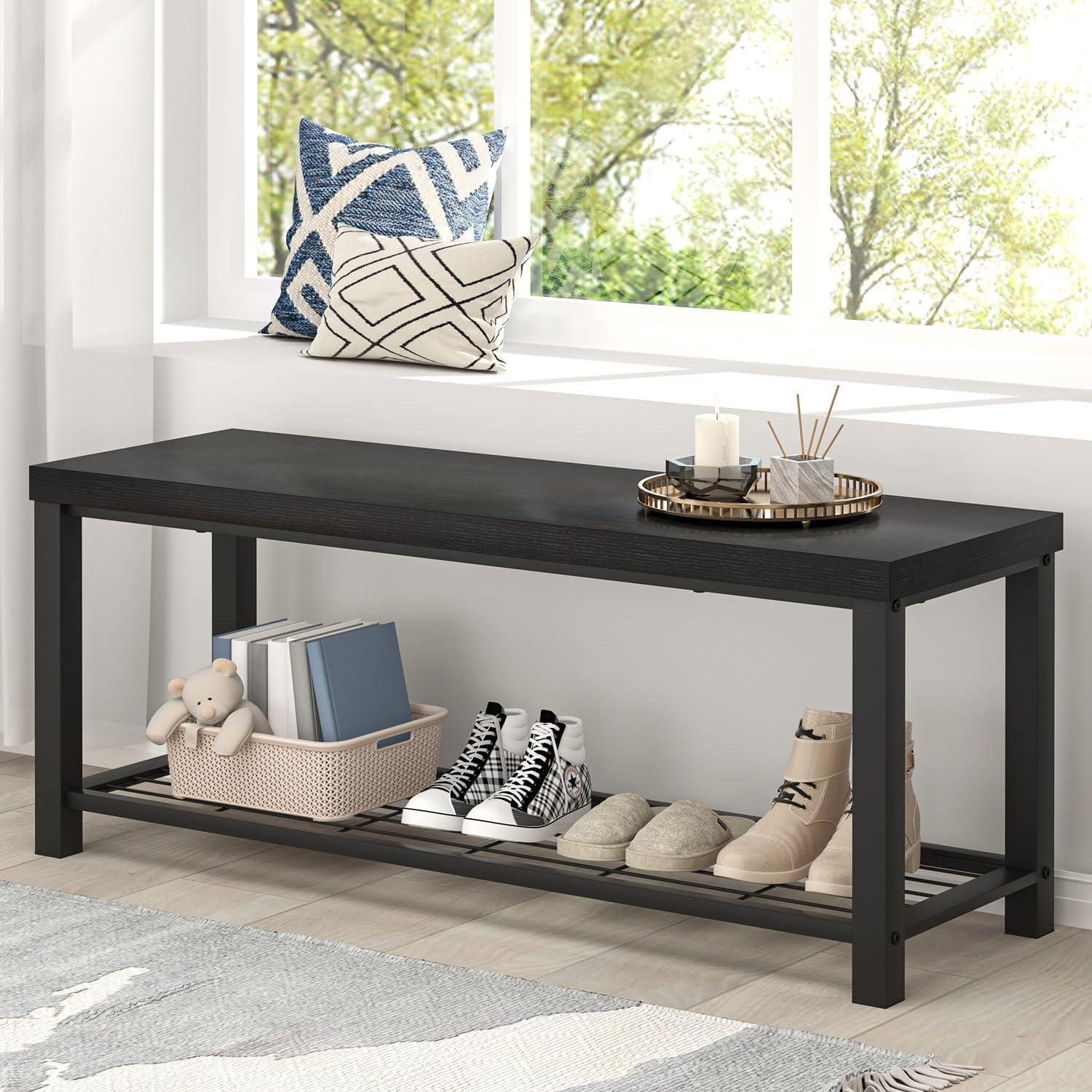 Banco de Entrada EXCEFUR 110 cm Negro Industrial 2-Niveles