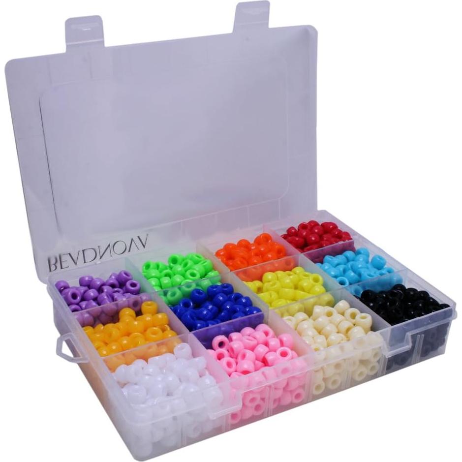 Cuentas Pony BEADNOVA Surtido de Colores 100 Piezas 9x6mm