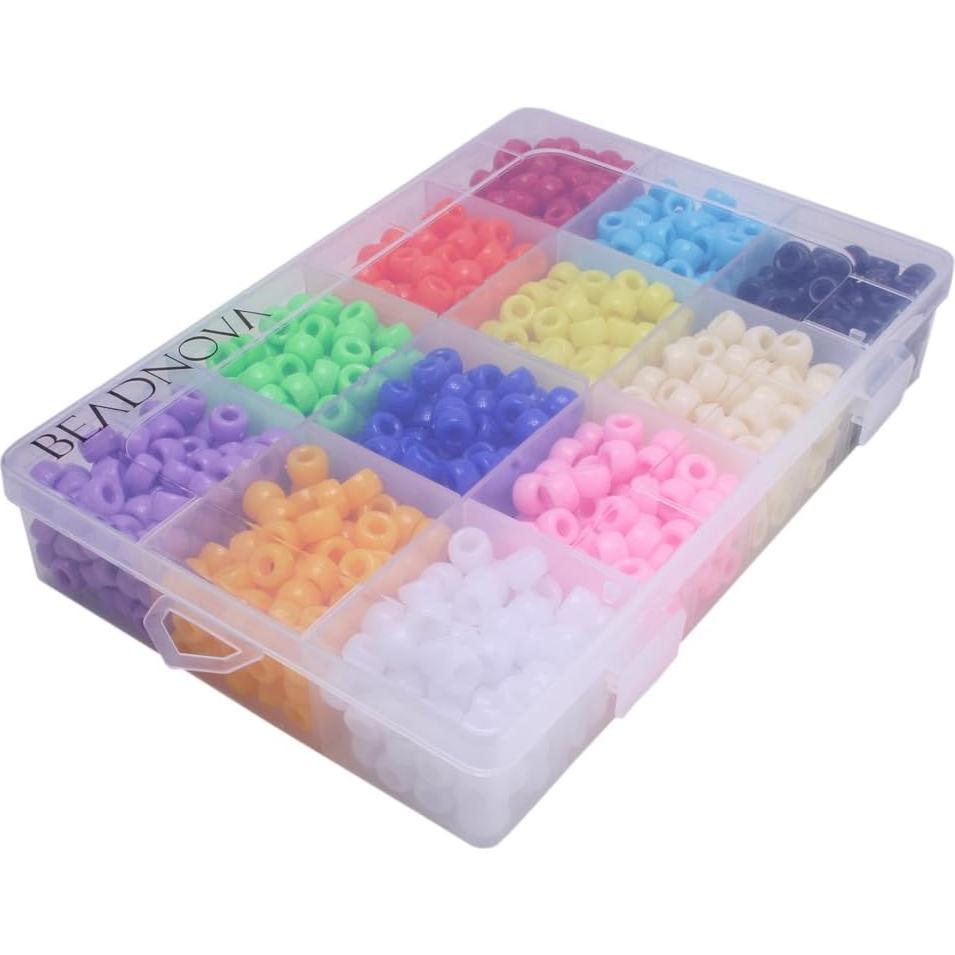 Cuentas Pony BEADNOVA Surtido de Colores 100 Piezas 9x6mm