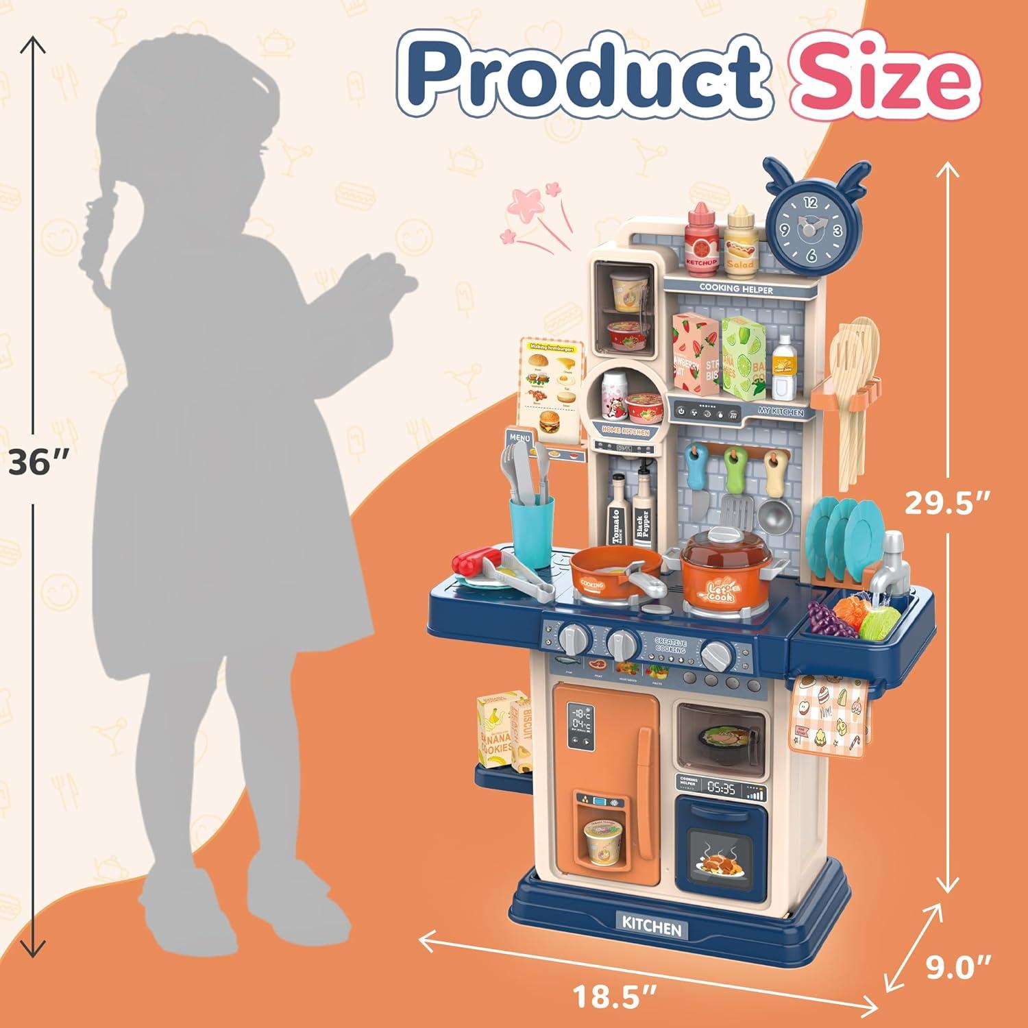 Cocina Infantil Cossy Azul con Sonido y Luz, Juguete 50x43.9x33cm