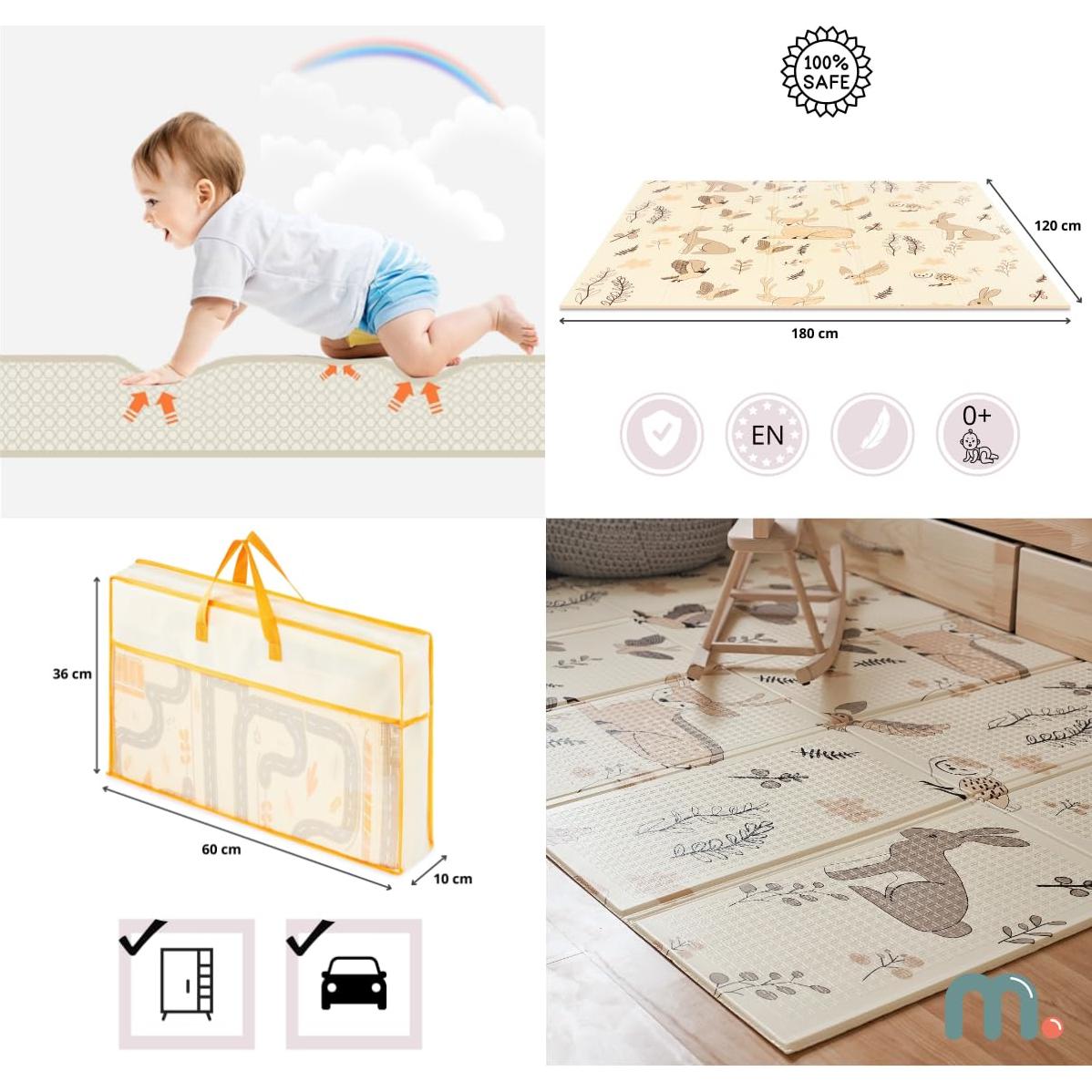 Alfombra de Juego Plegable Mamabrum 180x120cm Doble Cara