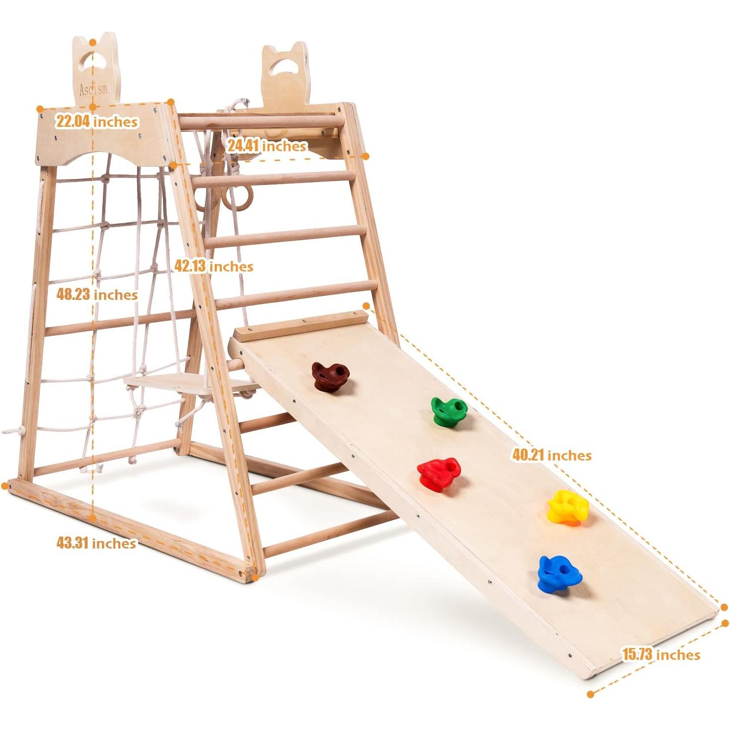 Gimnasio Infantil de Madera Ascism 8 en 1 para Niños