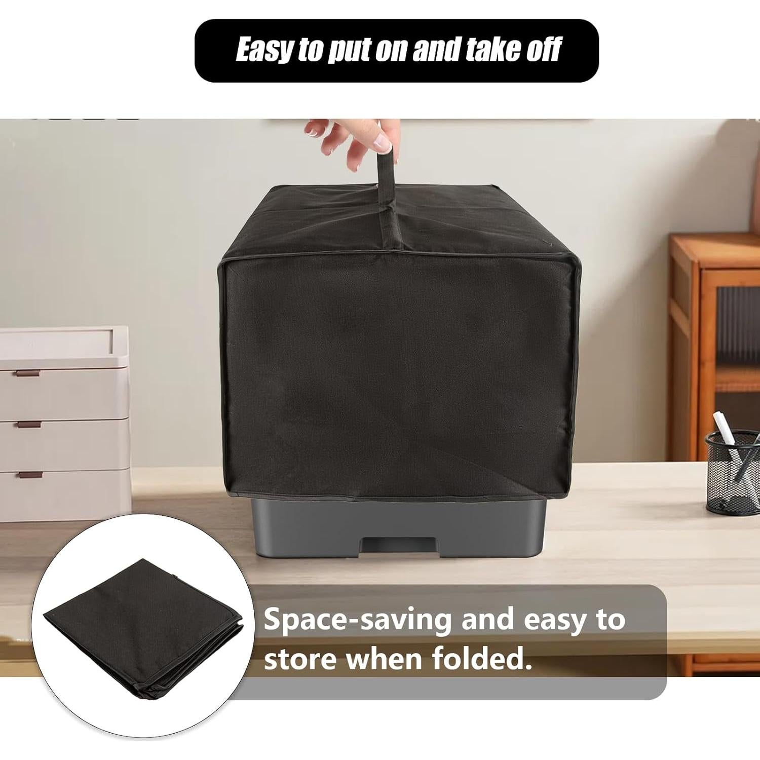 Cubierta de Impresora SEJGGKQ Negra Impermeable 43x46x32 cm