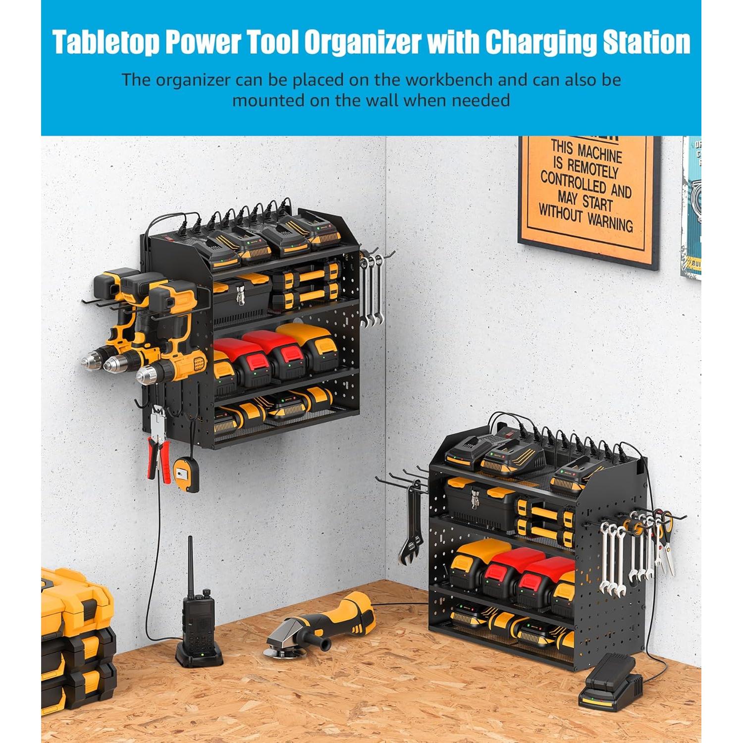 Organizador de Herramientas CCCEI Negro con Estación de Carga 4 Capas