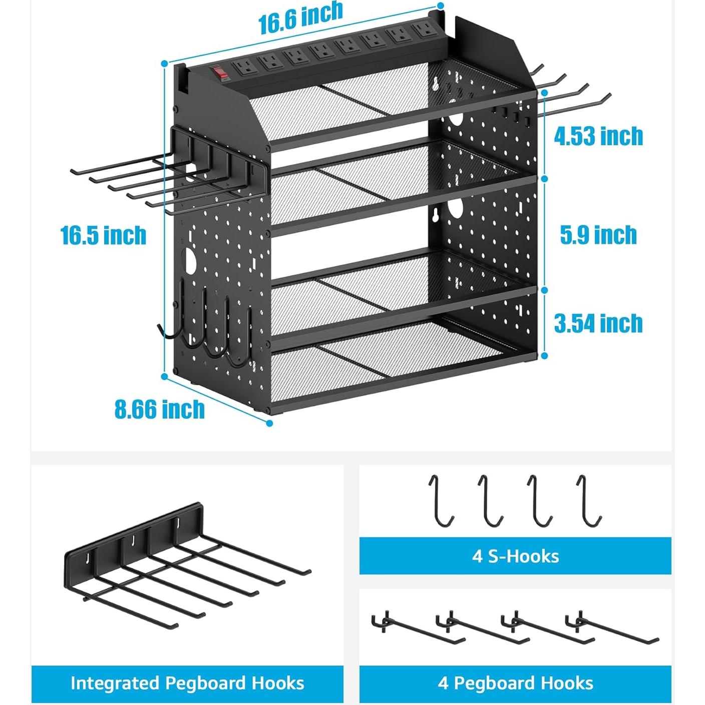 Organizador de Herramientas CCCEI Negro con Estación de Carga 4 Capas