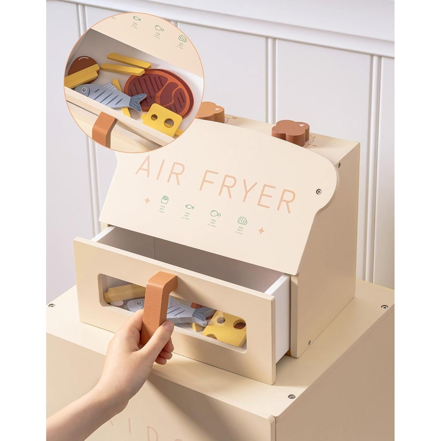 Freidora de Aire de Juguete ROBOTIME para Niños - Madera