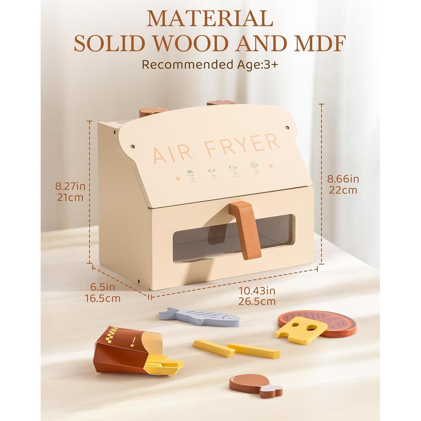 Freidora de Aire de Juguete ROBOTIME para Niños - Madera
